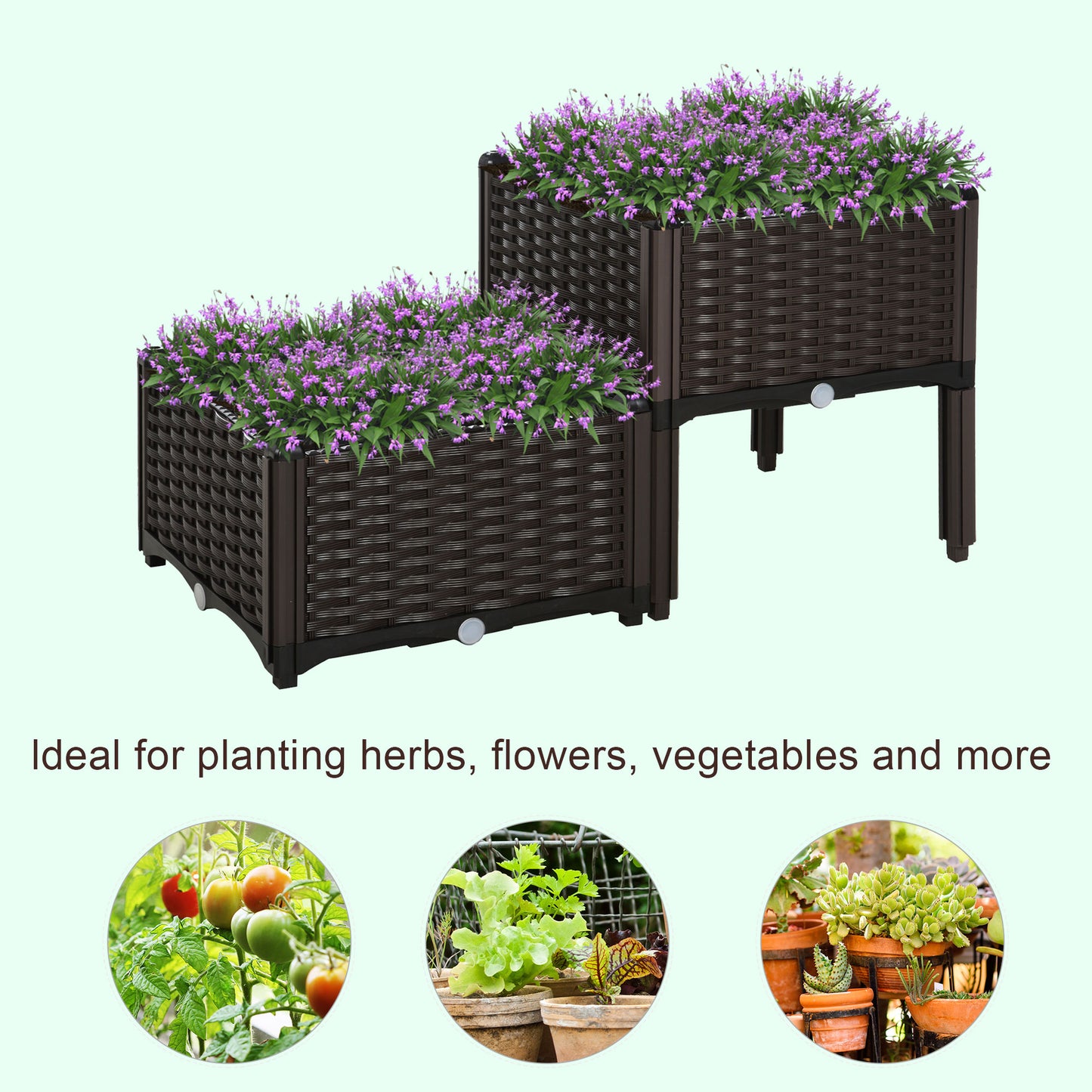 26L Garden Raised Bed Elevated Patio Flower Plant Planter Box PP