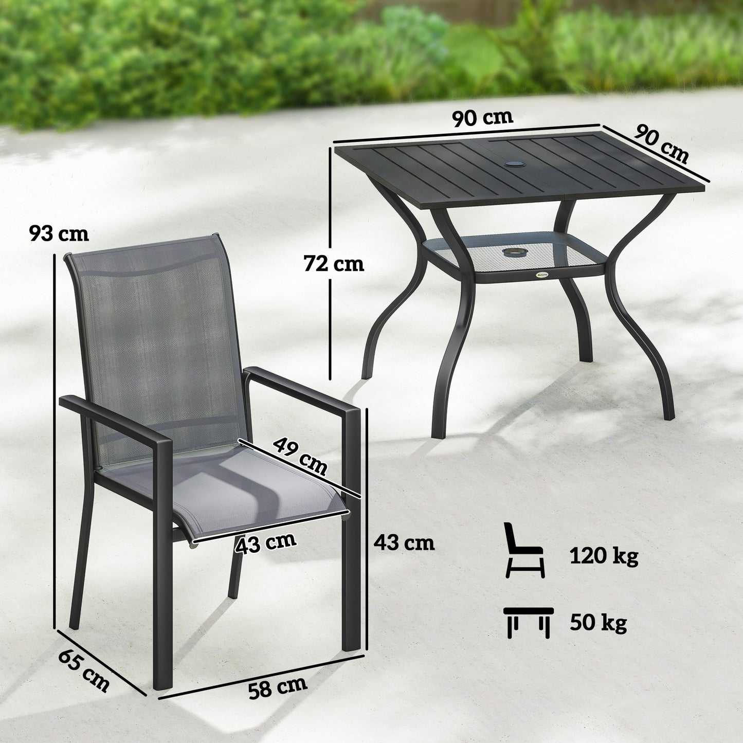 5 Pieces Outdoor Dining Set for 4 (1)