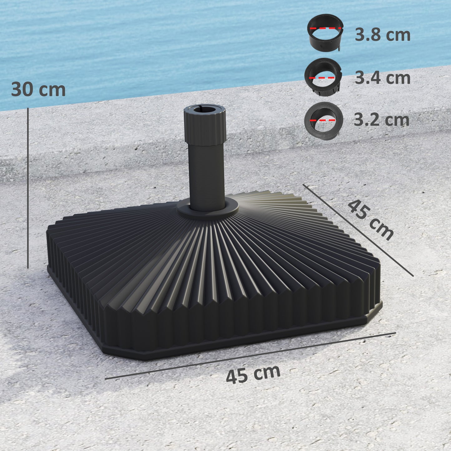 Patio Umbrella Stand, Heavy Duty Outdoor Parasol Base
