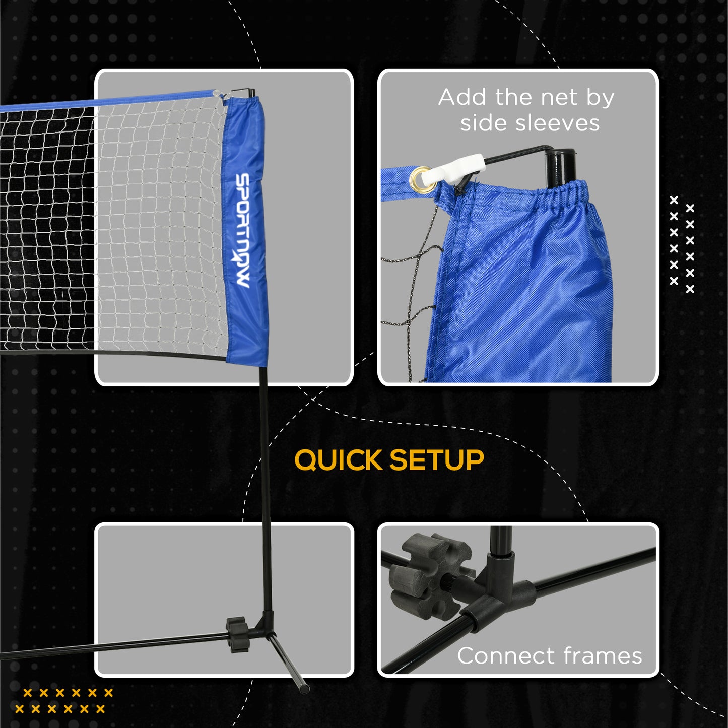 4m Badminton Net, Height Adjustable Outdoor Sports Net
