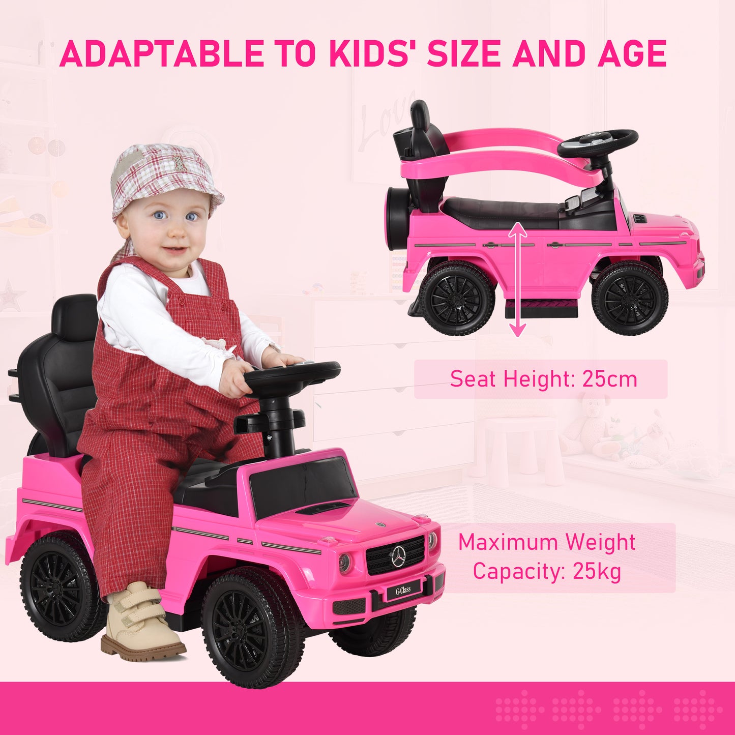 3 in 1 Kids Children Ride on Push Car Toddler Sliding Car G350