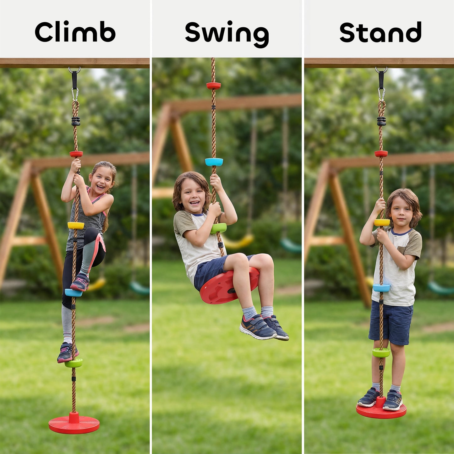 Climbing Rope, Kids Tree Swing Kit with Platforms