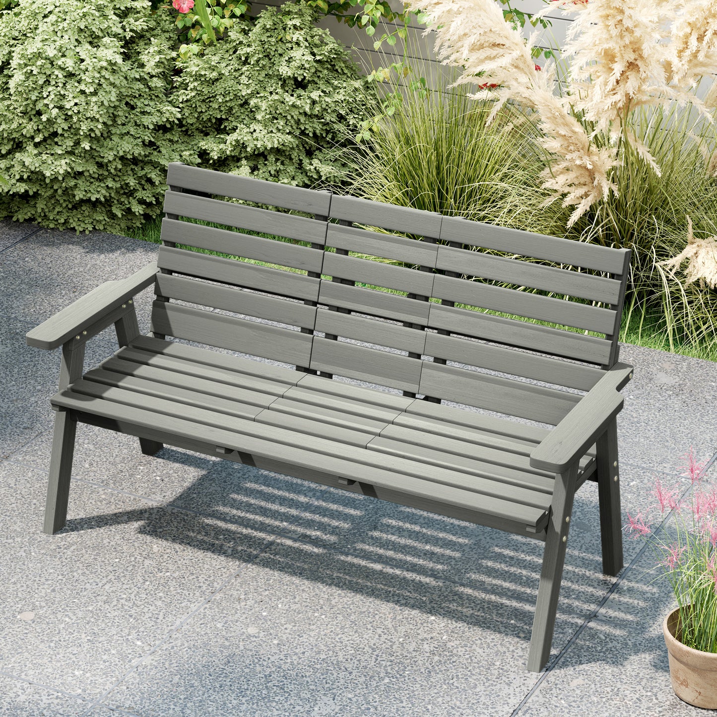 Fir Wood Convertible 2 to 3 Seater Outdoor Garden Bench