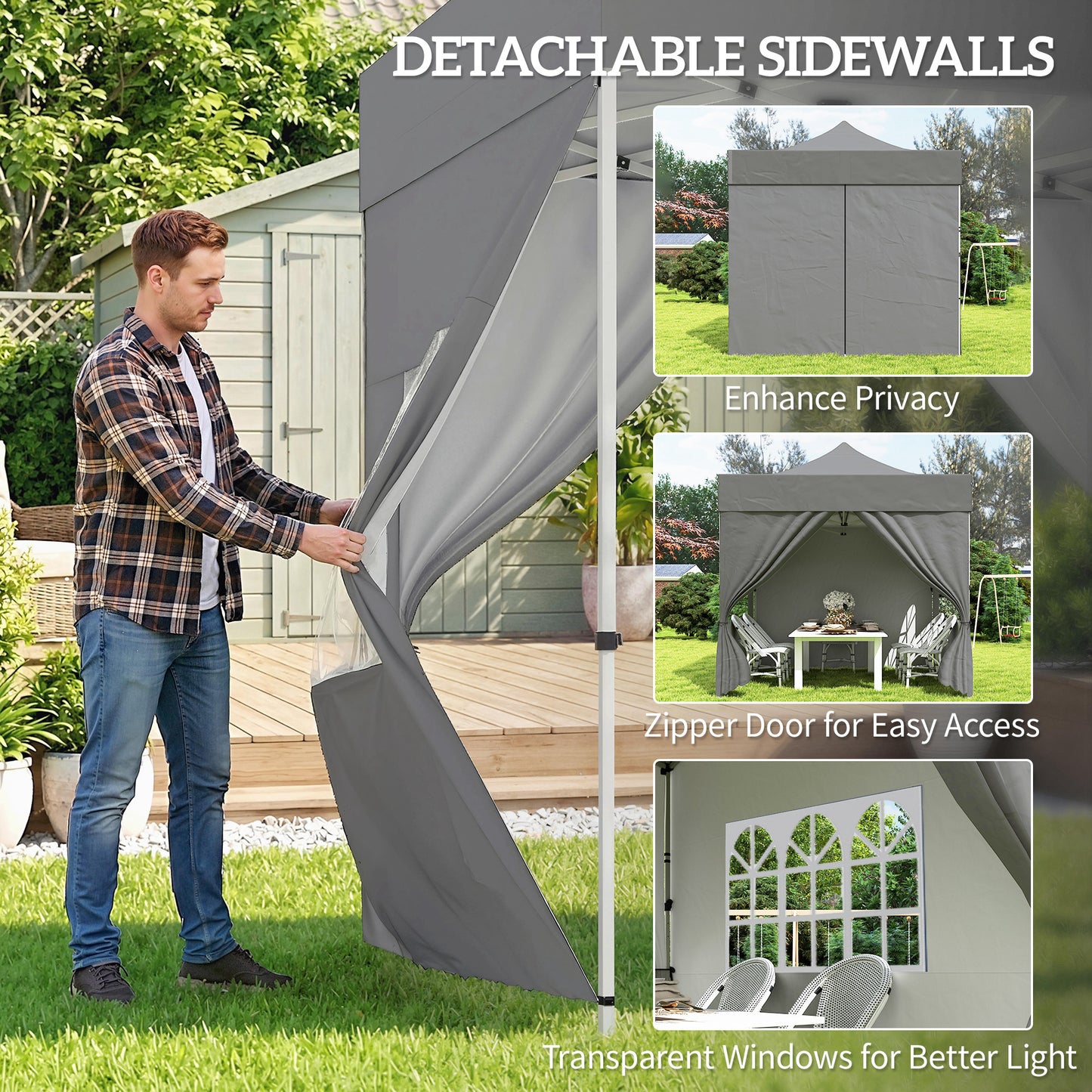 3 x 3 m Pop Up Gazebo with Sidewalls