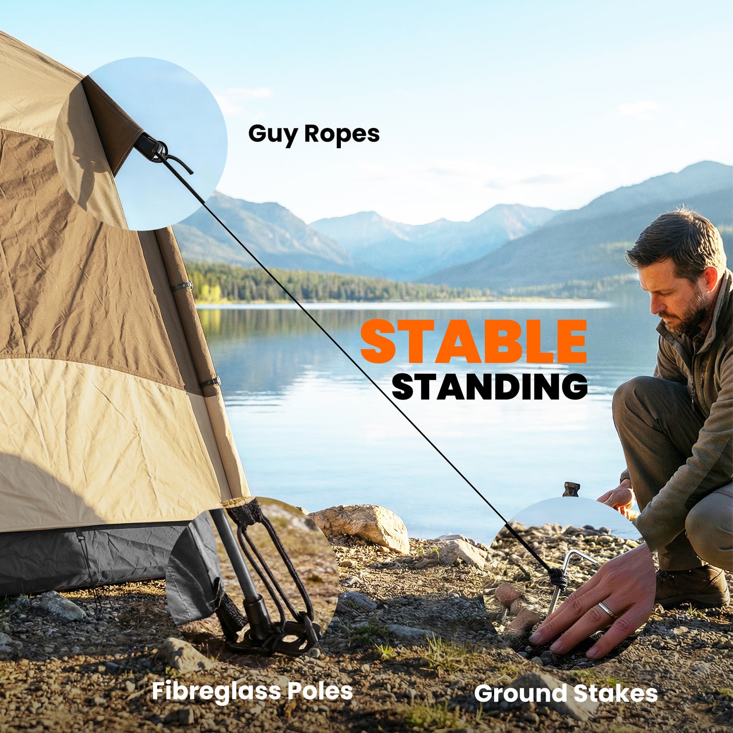 Double Layer Instant Pop Up Tent with Rainfly