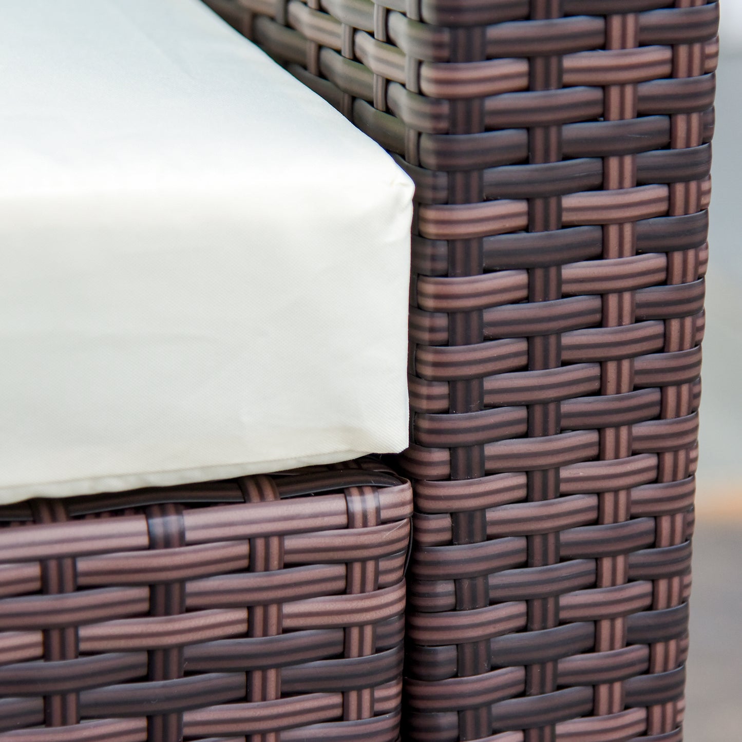 Rattan Corner Sofa Set 4-Seater Outdoor Garden Sofa for Patio