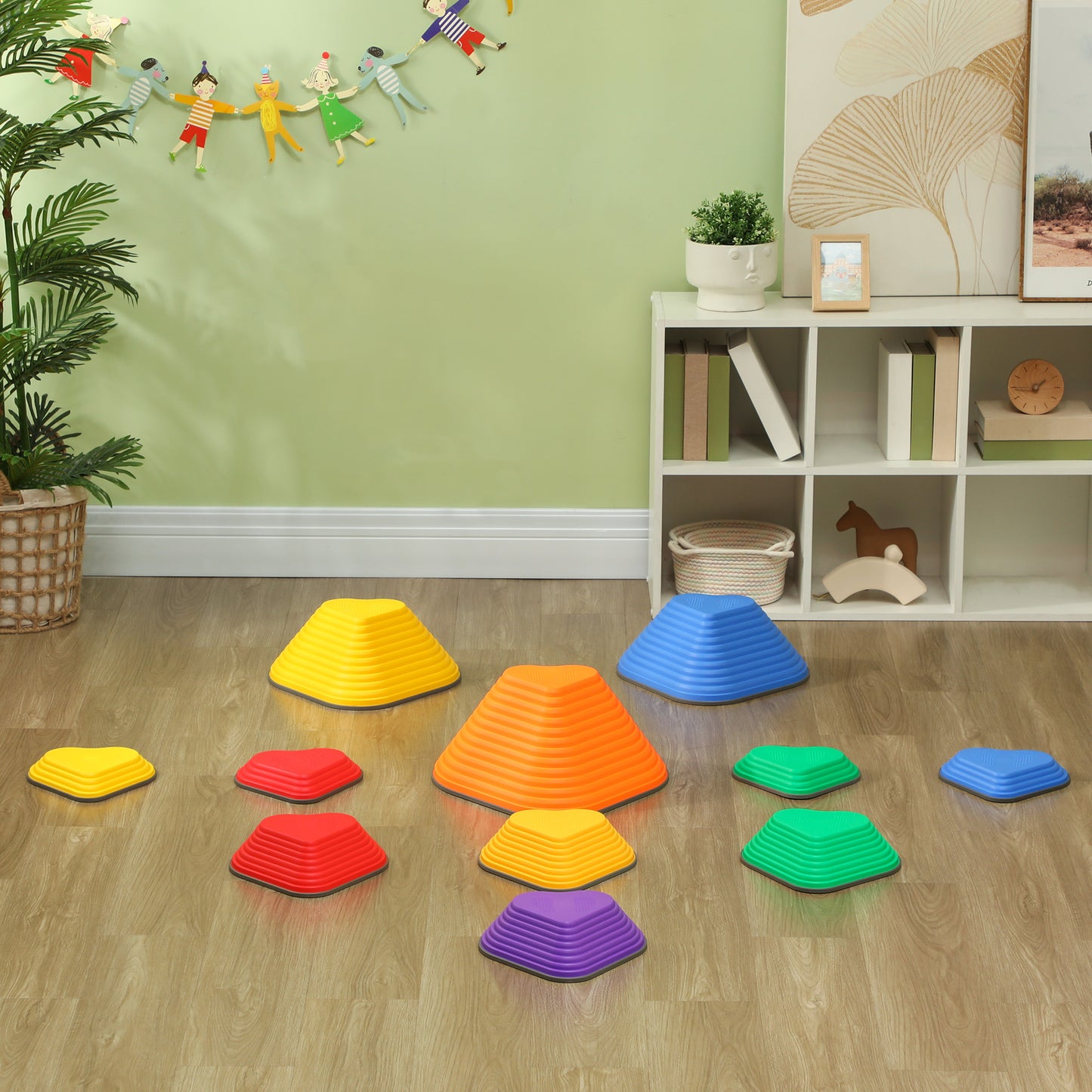 11-Piece Heart-Shaped Kids Balance Stepping Stones and Motor Skills