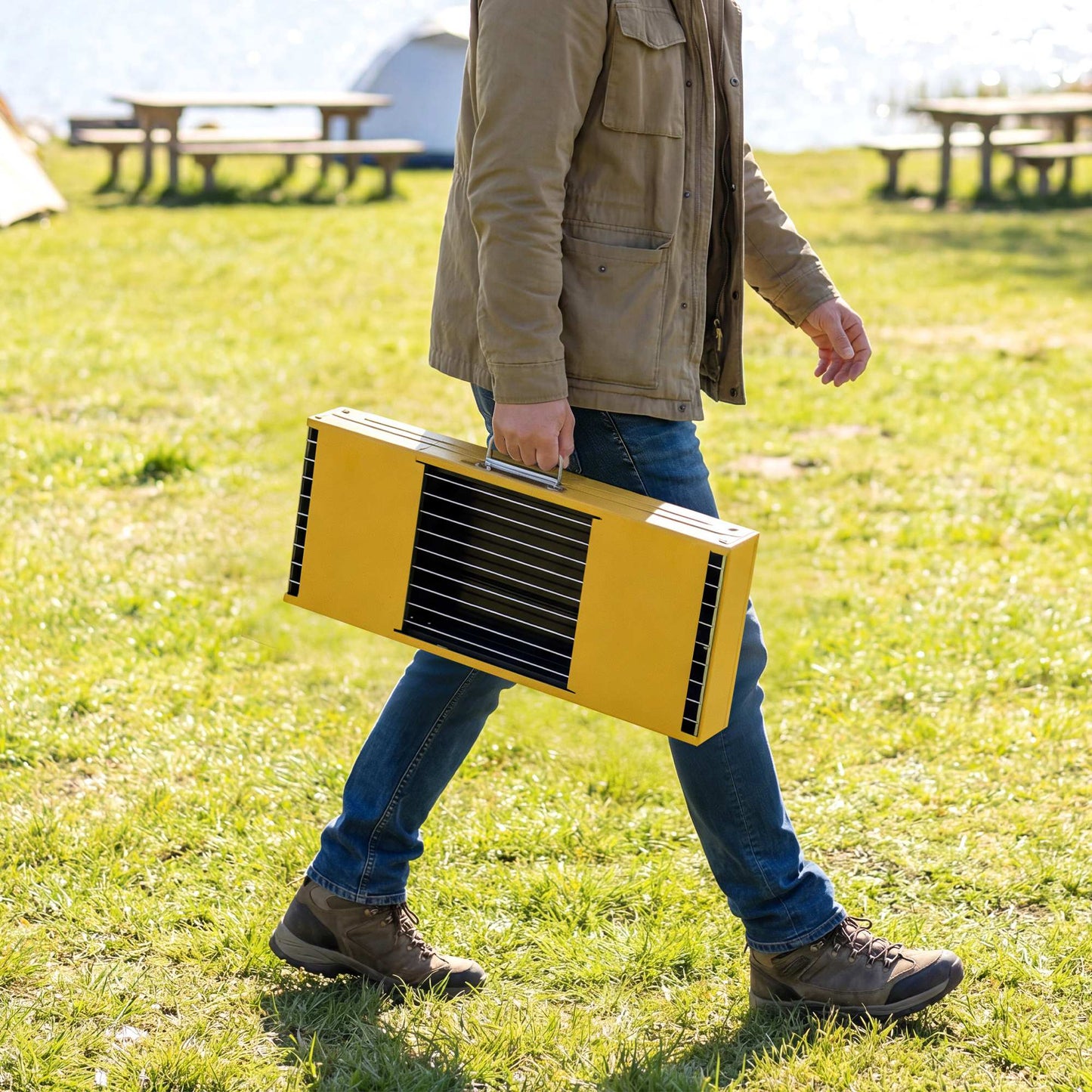 Portable BBQ Grill, Foldable Charcoal Grill for Camping and Picnics