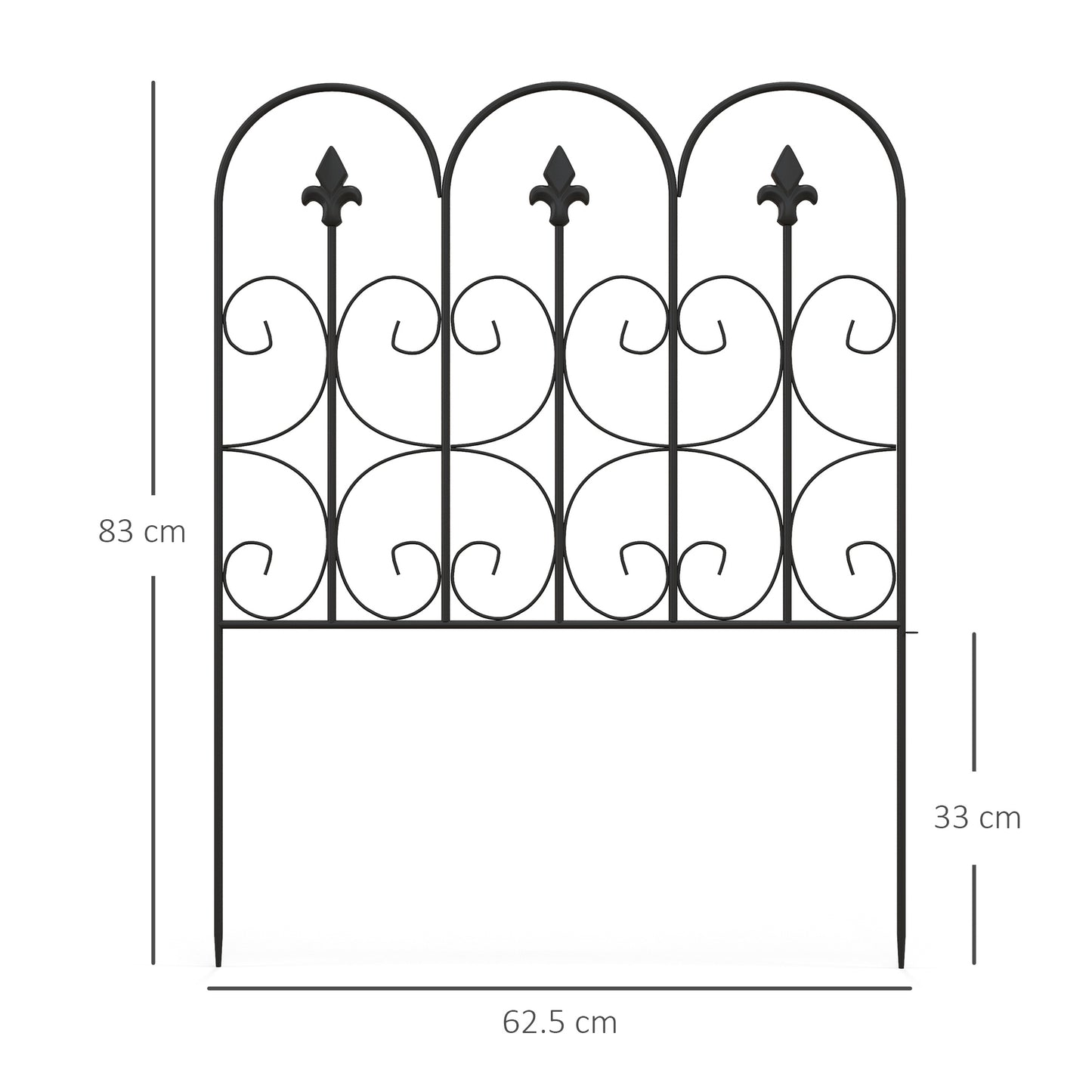 Decorative Garden Fencing, 83cm (H) x 3m (L) 5PCs Outdoor Picket