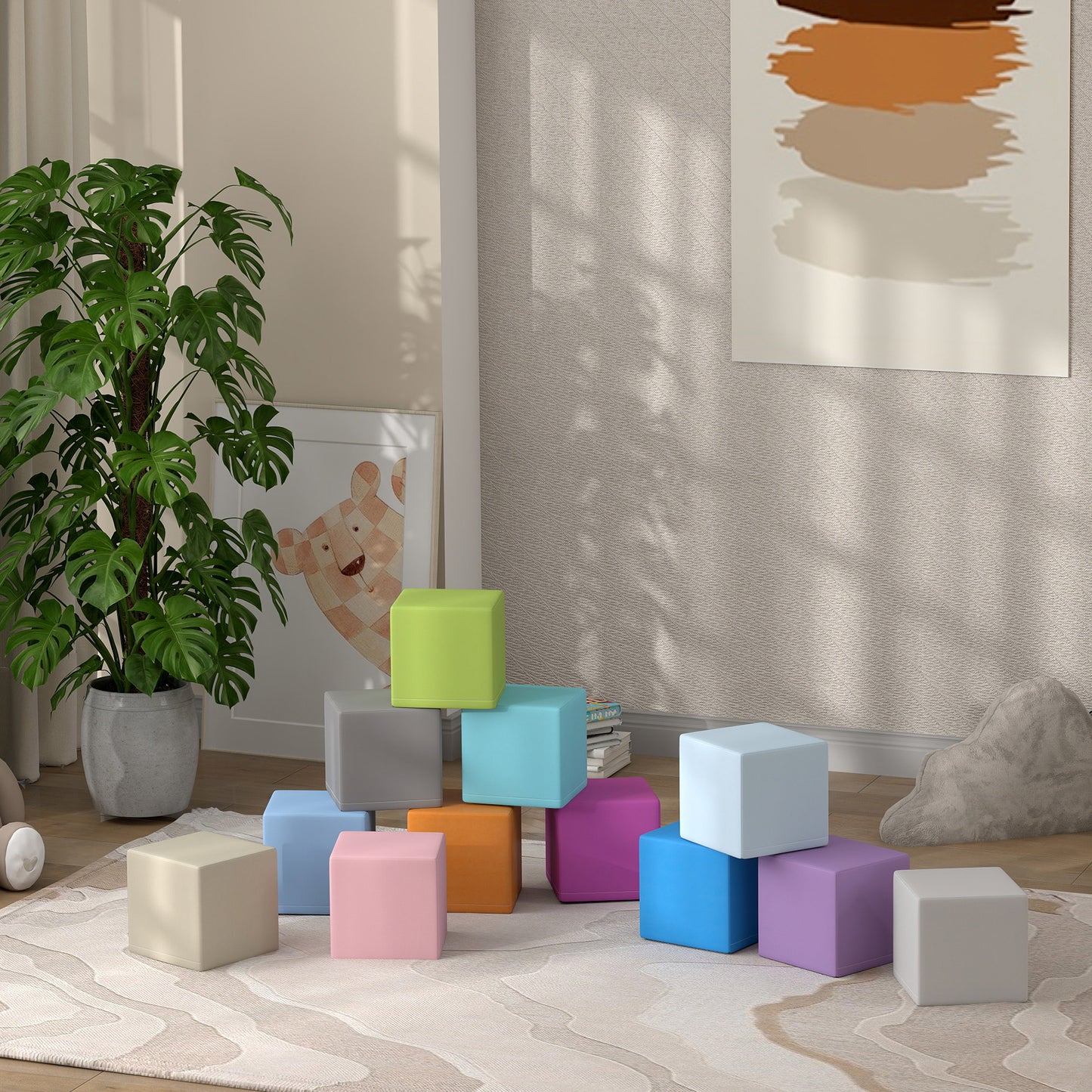 12 PCs Soft Play Blocks, Soft Foam Toy