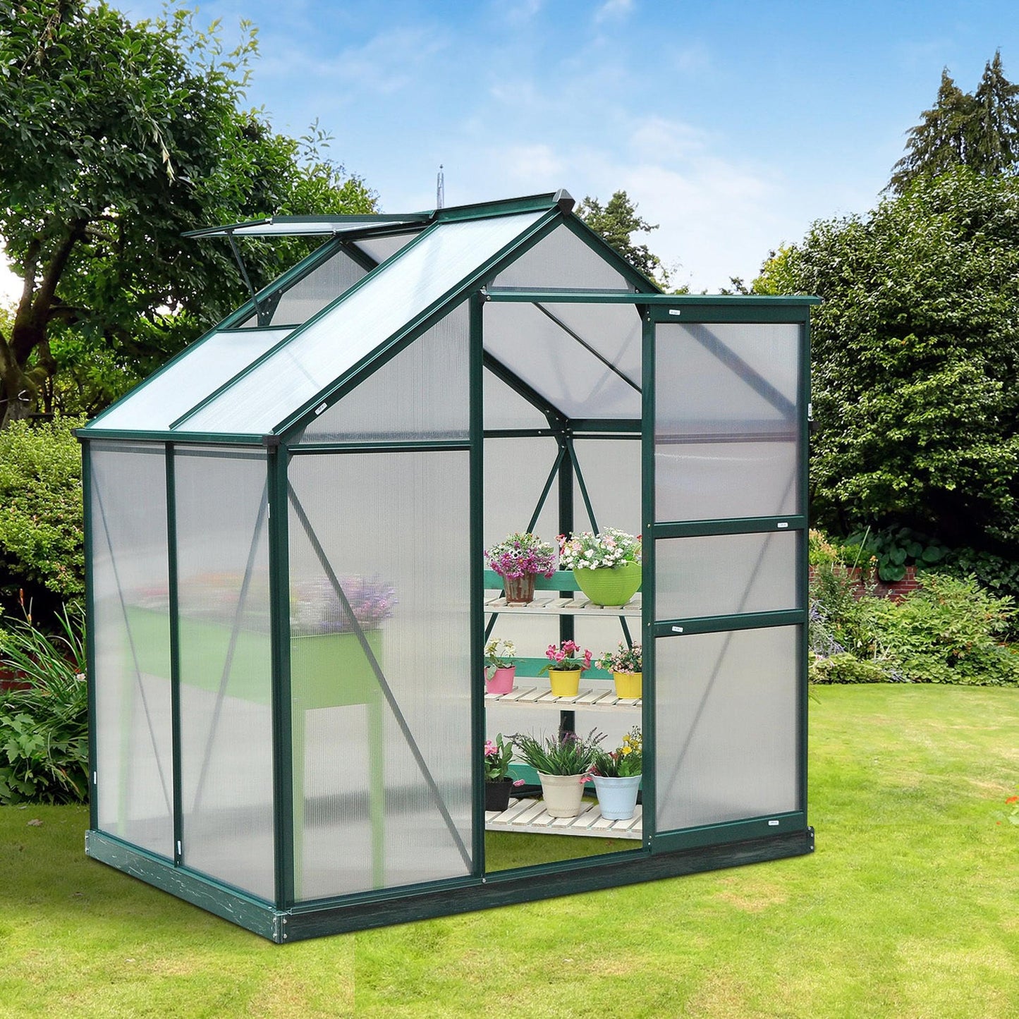 6 x 4ft Polycarbonate Greenhouse