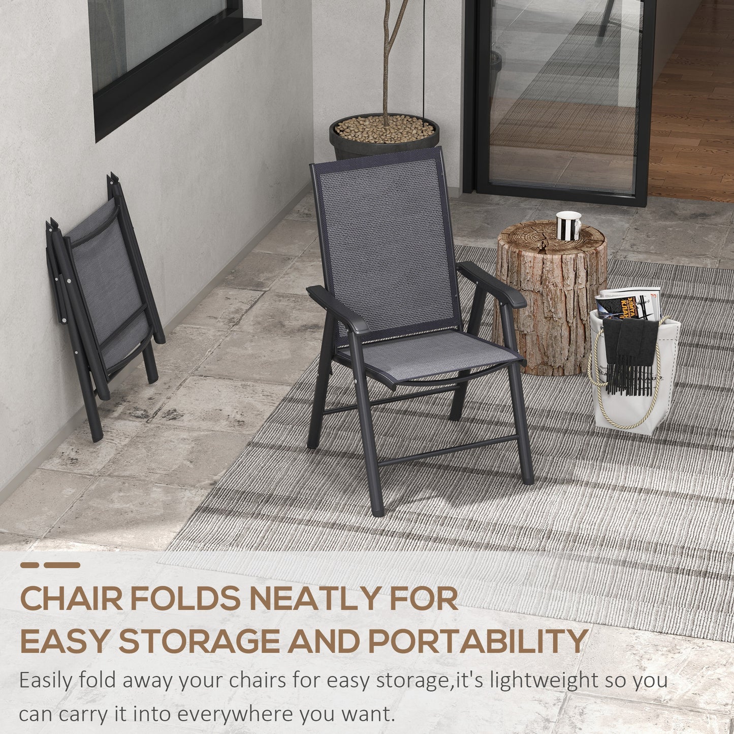 Folding Garden Chairs, Metal Frame Garden Chairs Outdoor Patio Park