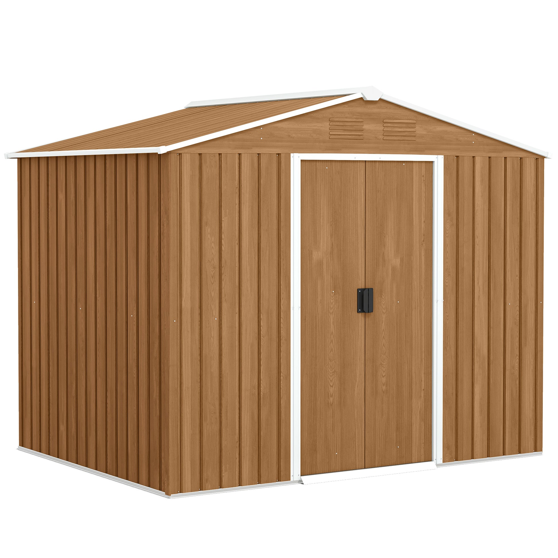 8 x 6ft Galvanised Steel Shed, with Double Door