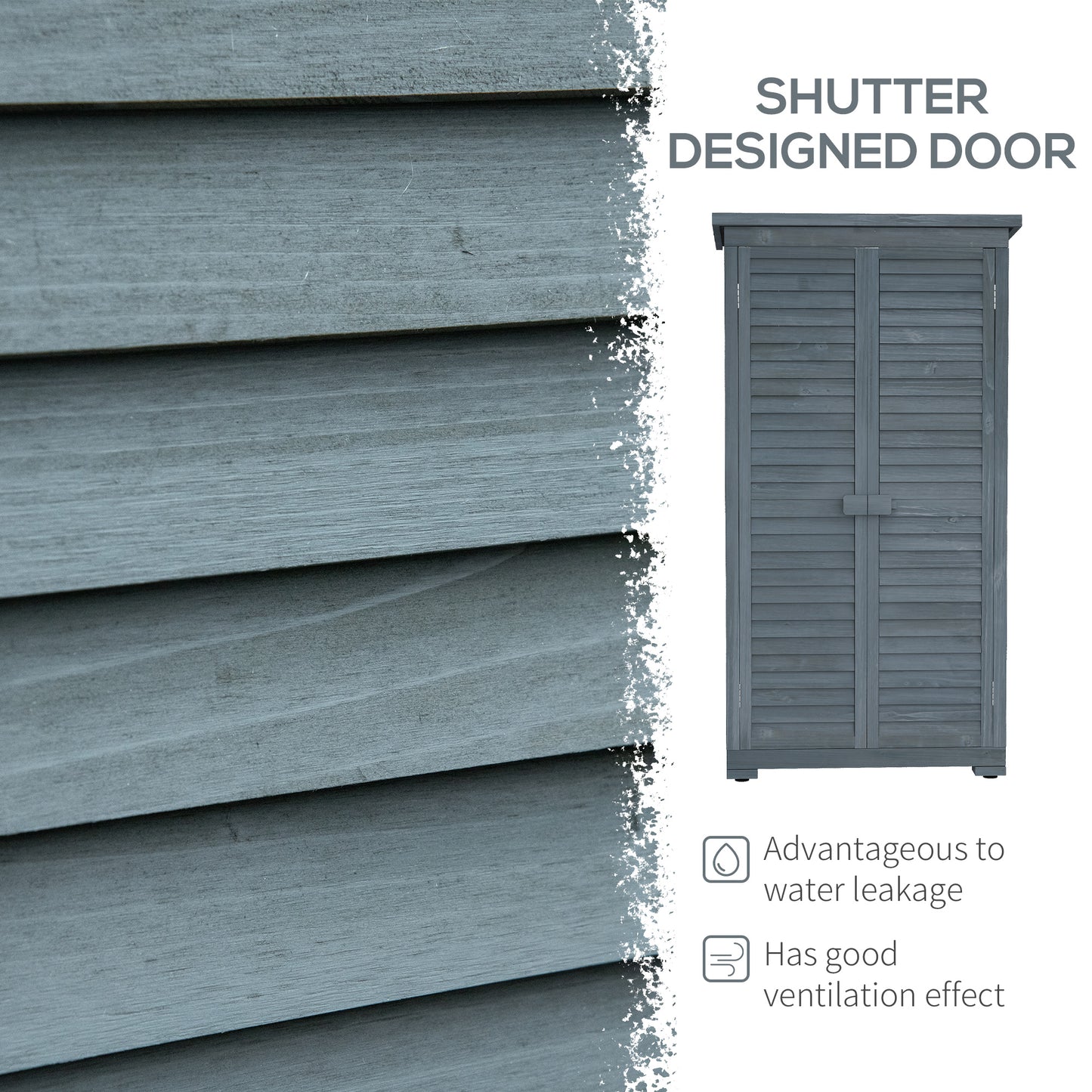 39.5 x 79cm Fir Wood Garden Shed