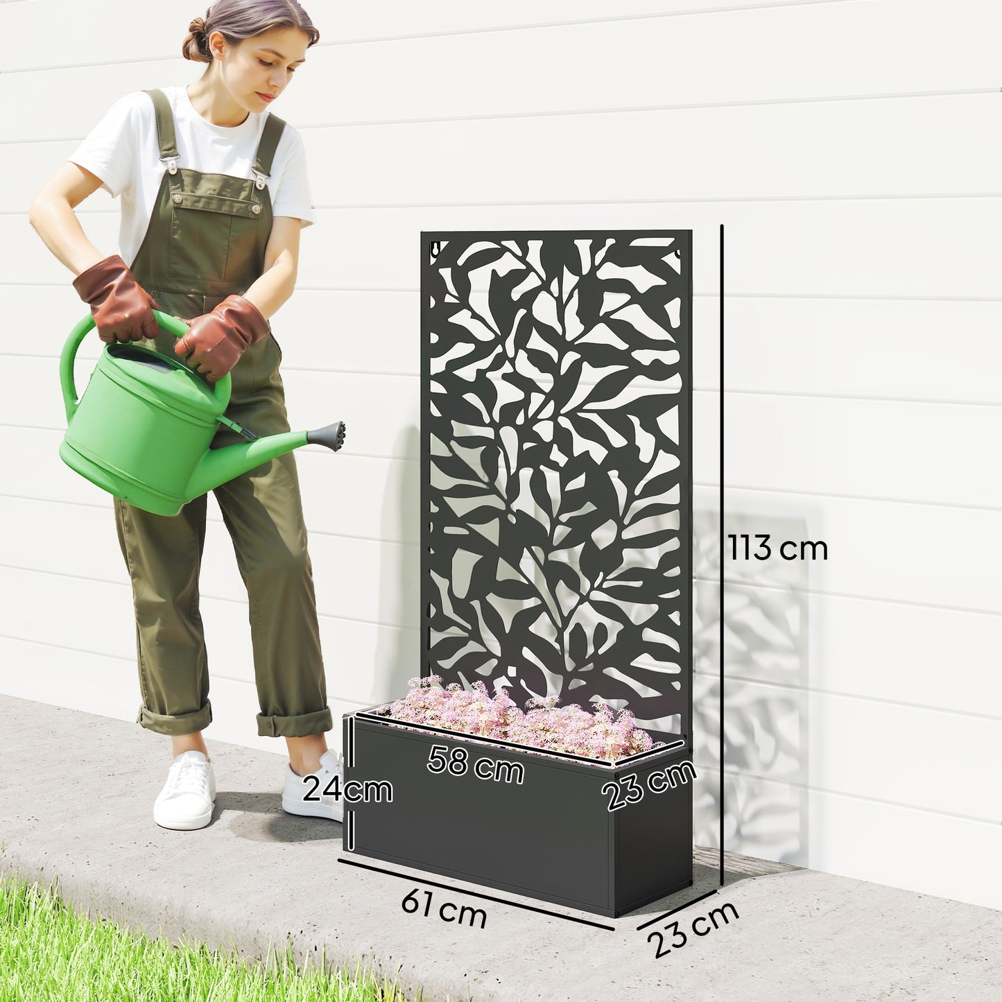 Metal Garden Bed with Trellis