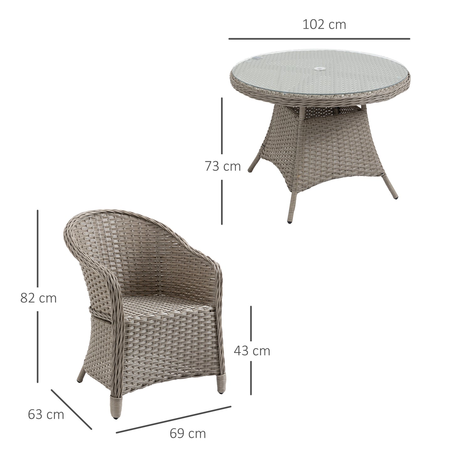 4 Seater Rattan Garden Furniture Set with Cushions