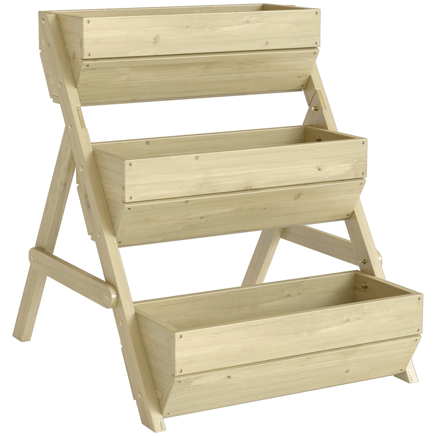 3 Tier Raised Garden Bed Wooden Elevated Planter Box Kit