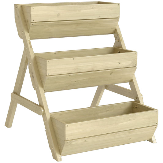 3 Tier Raised Garden Bed Wooden Elevated Planter Box Kit