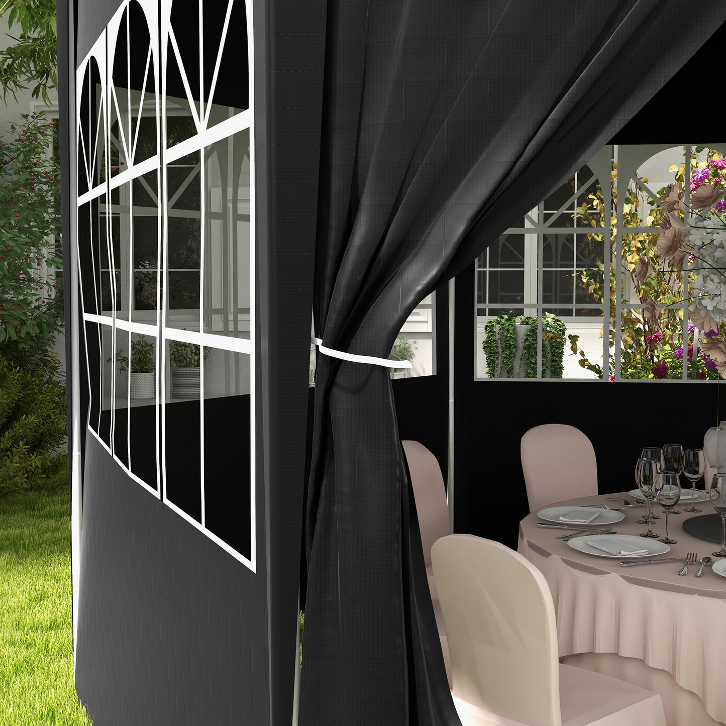 4 m Party Tent Wedding Gazebo Outdoor Waterproof PE Canopy Shade