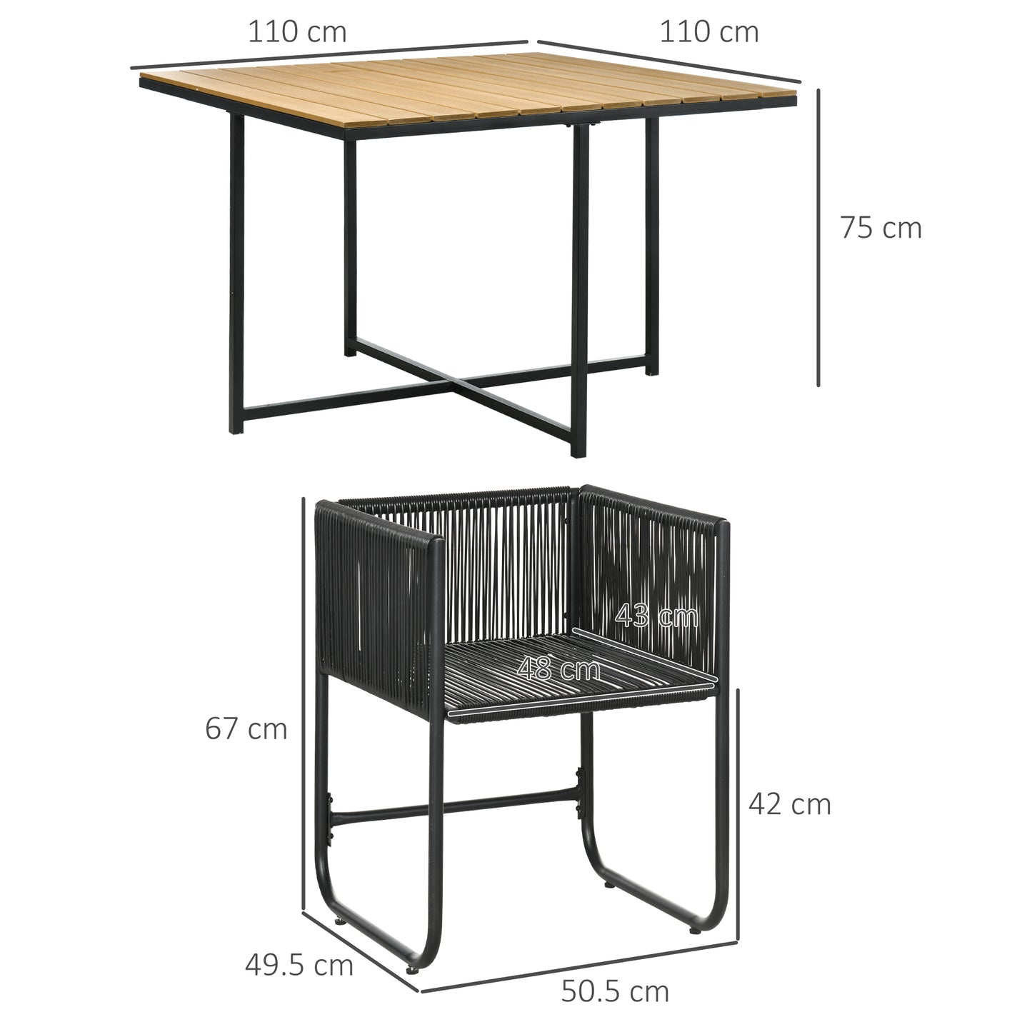 4 Seater Rattan Cube Garden Furniture Set