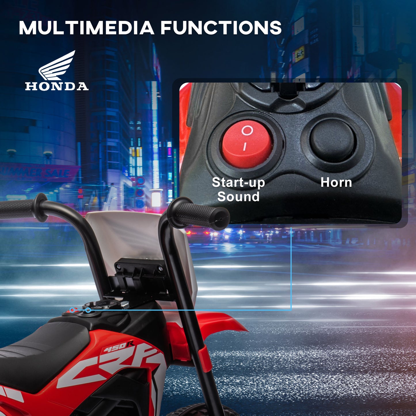 6V Kids Motorbike, Three-Wheel Kids Electric Motorbike with Horn