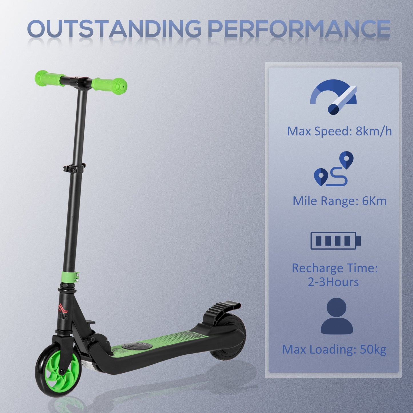 Folding Electric Scooter with Brake, for Ages 6+ Years