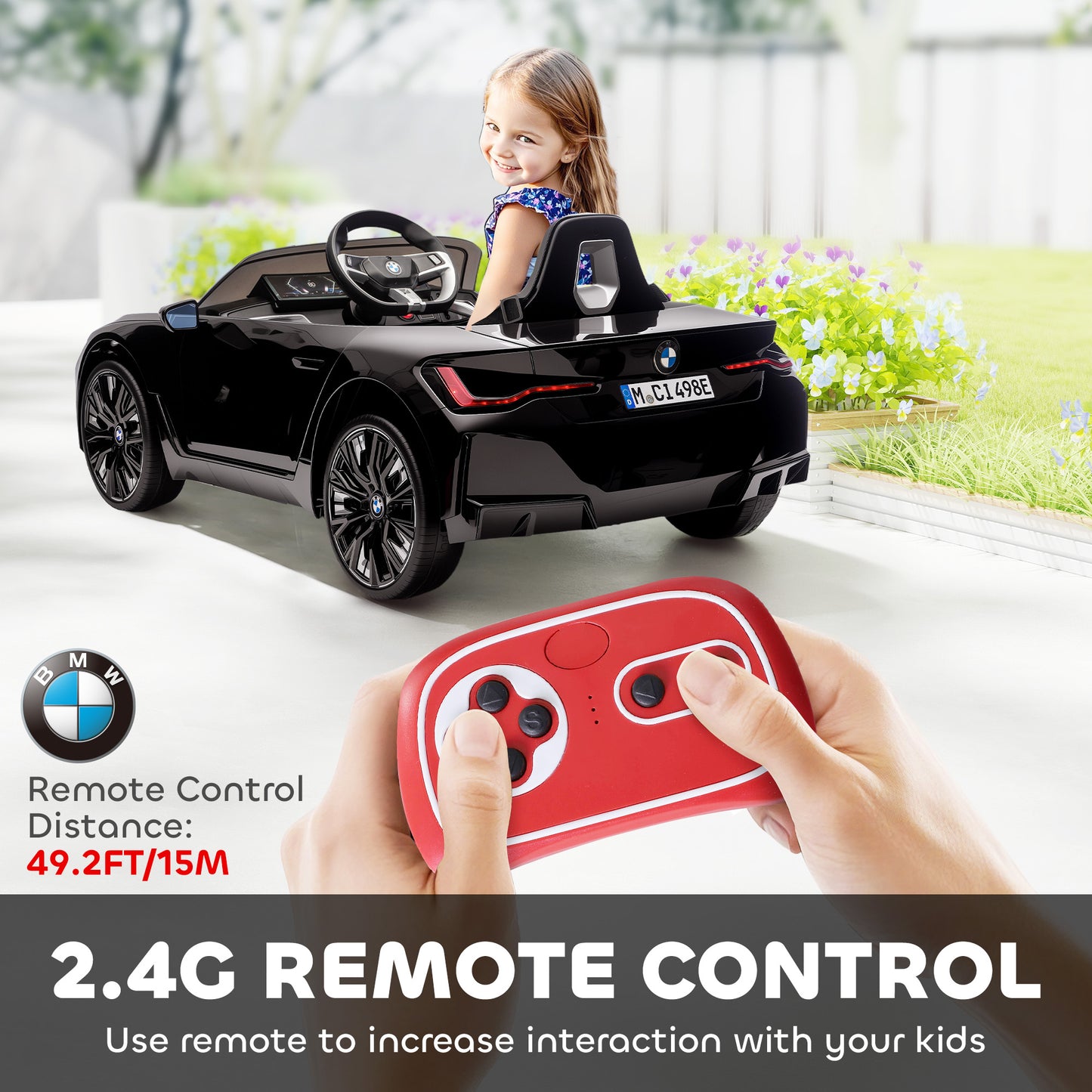 BMW i4 Licensed 12V Kids Electric Ride-On Car, with Remote Control