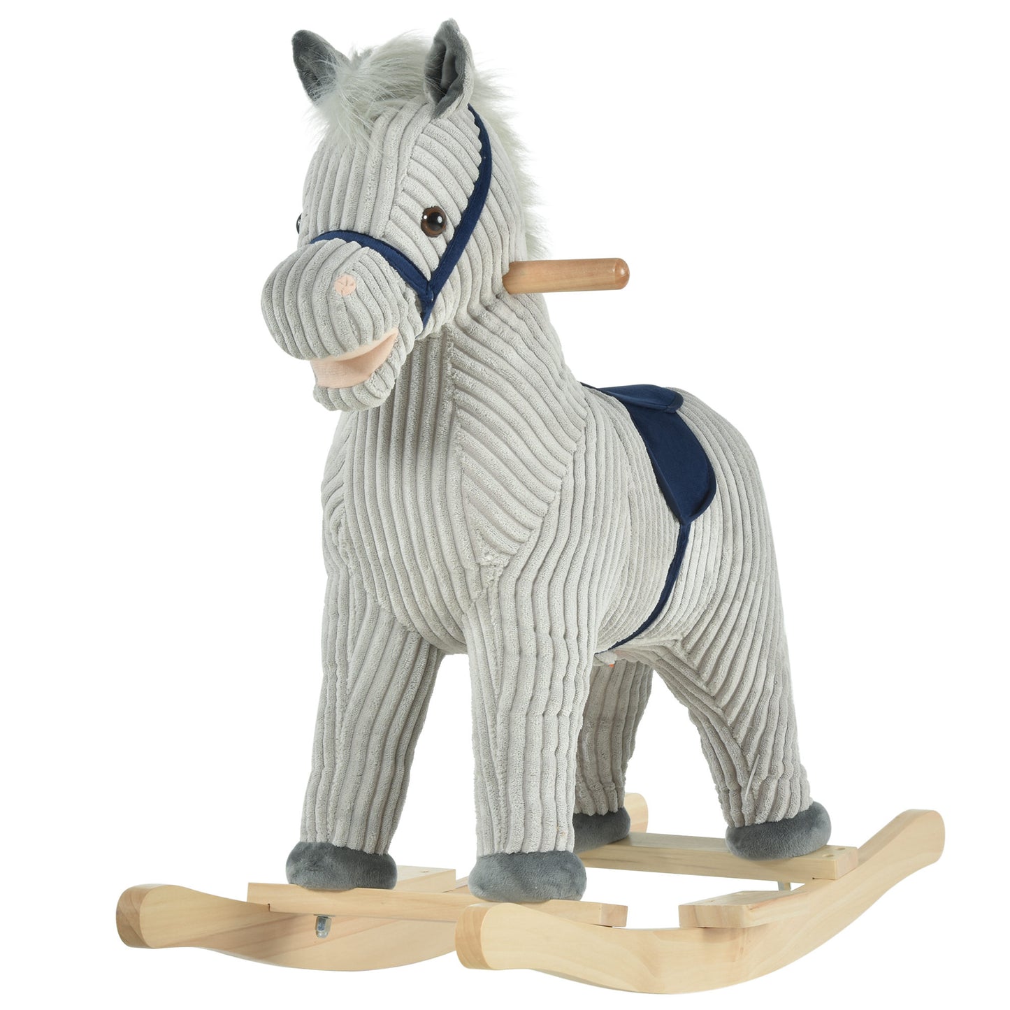 Kids Plush Rocking Horse w/ Sound Children Rocker Ride On Toy Gift
