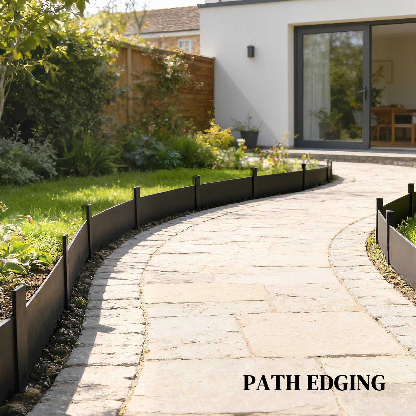 5pcs Garden Fence, Metal Picket Fence Panels, 102x20cm