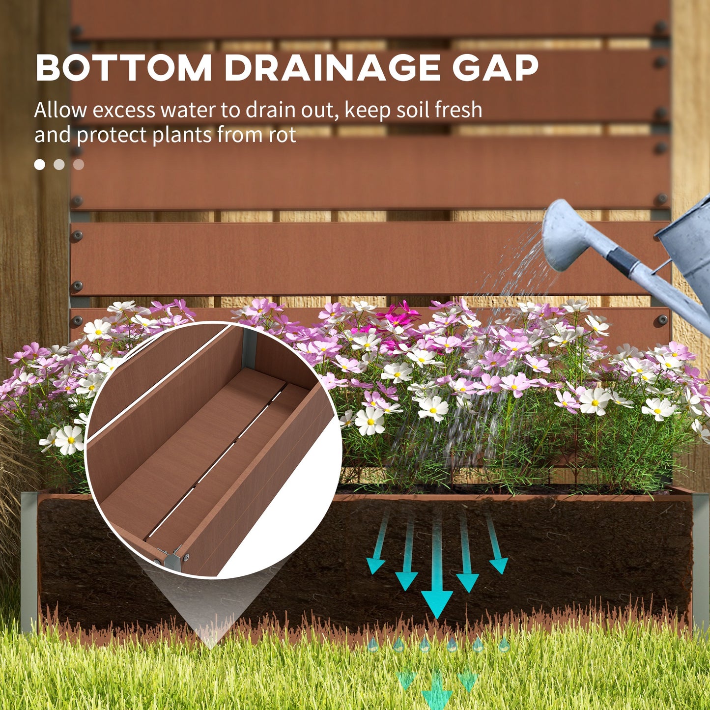 Raised Bed for Garden, Planter with Trellis for Climbing Plants