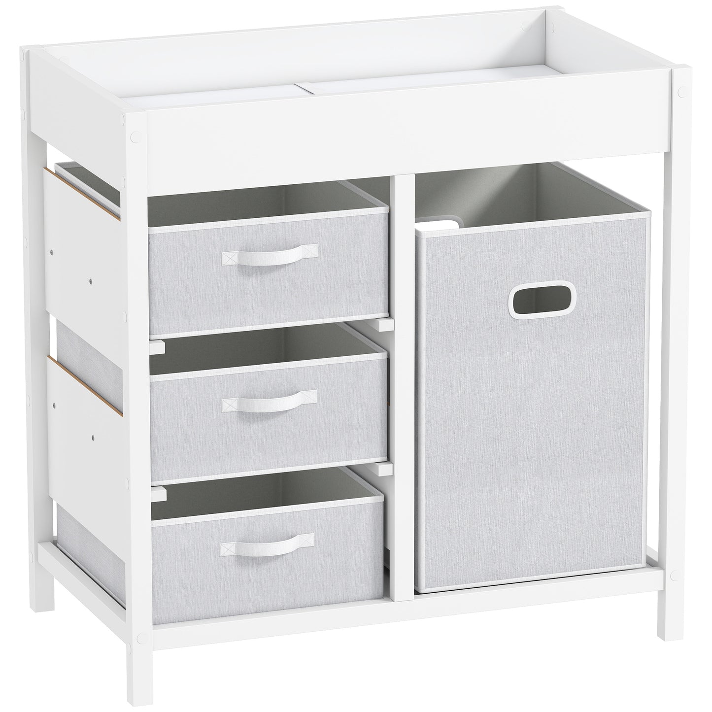 Baby Changing Unit with 4 Storage Drawers, Mat for Bedroom Nursery