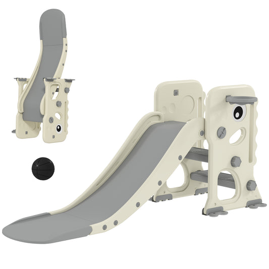 3 in 1 Kids Slide with Climber, Basketball Hoop and Ball (1)