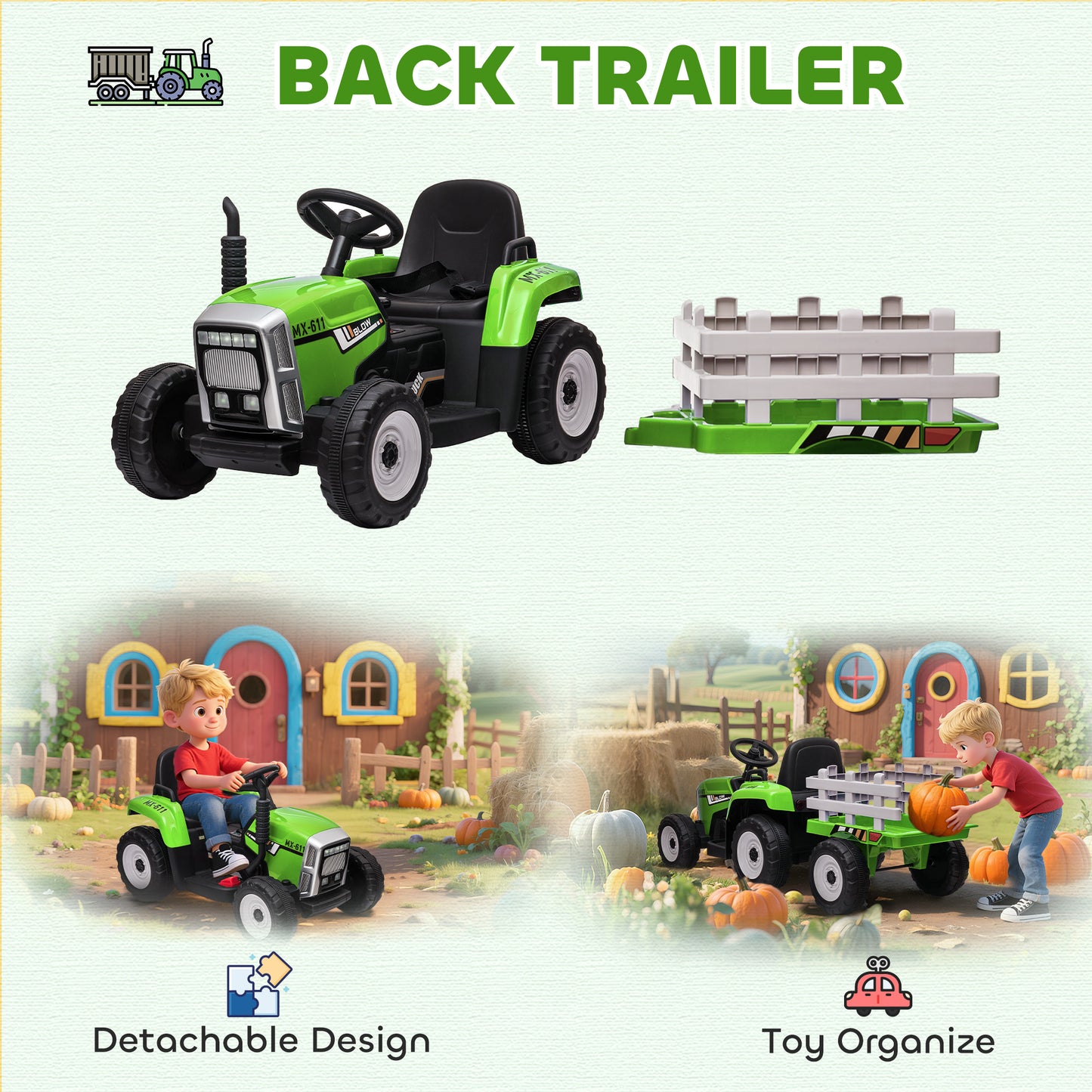 Ride On Tractor, Battery Powered Electric Car