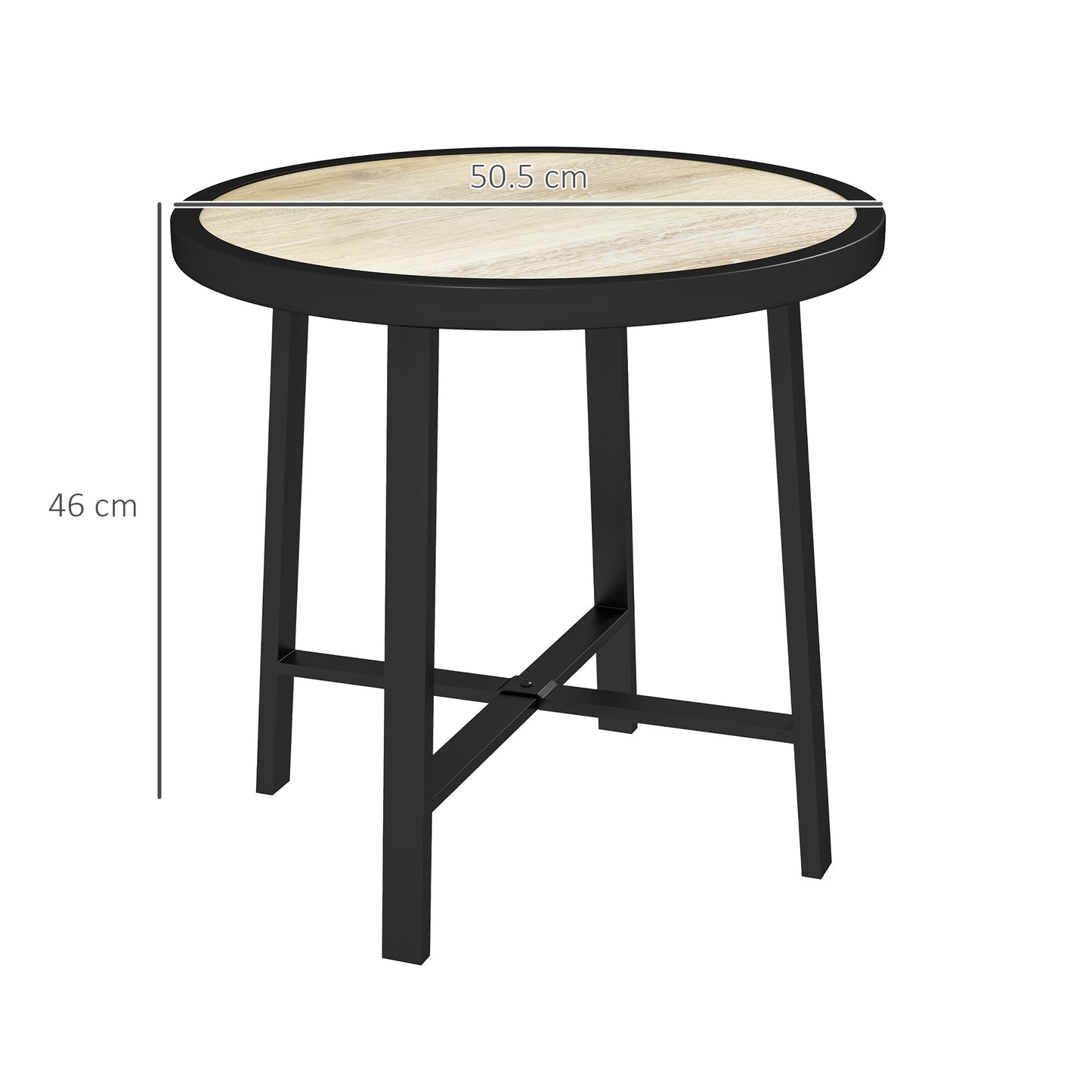 Round Small Garden Table, 50.5cm Outdoor Side Table (1)