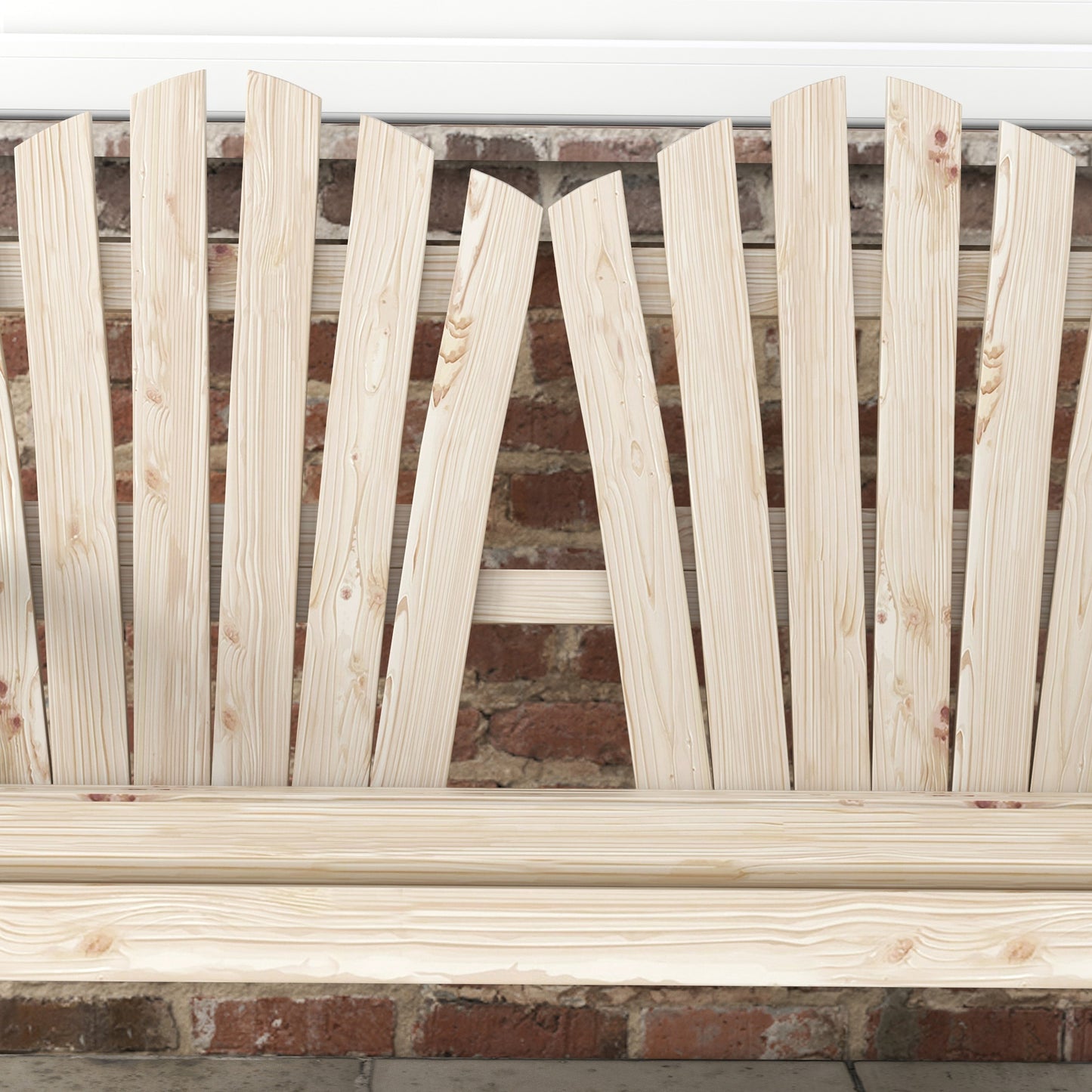 Fir Wood Love Seats with Wheel-Shaped Armrests