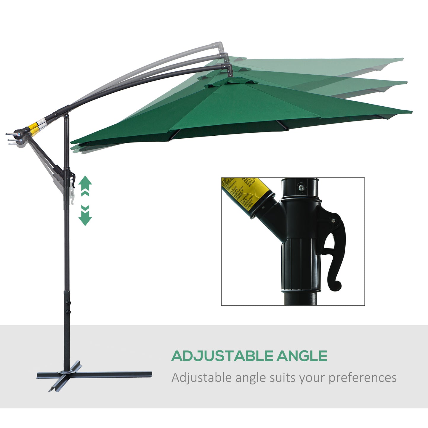3m Banana Hanging Parasol Umbrella
