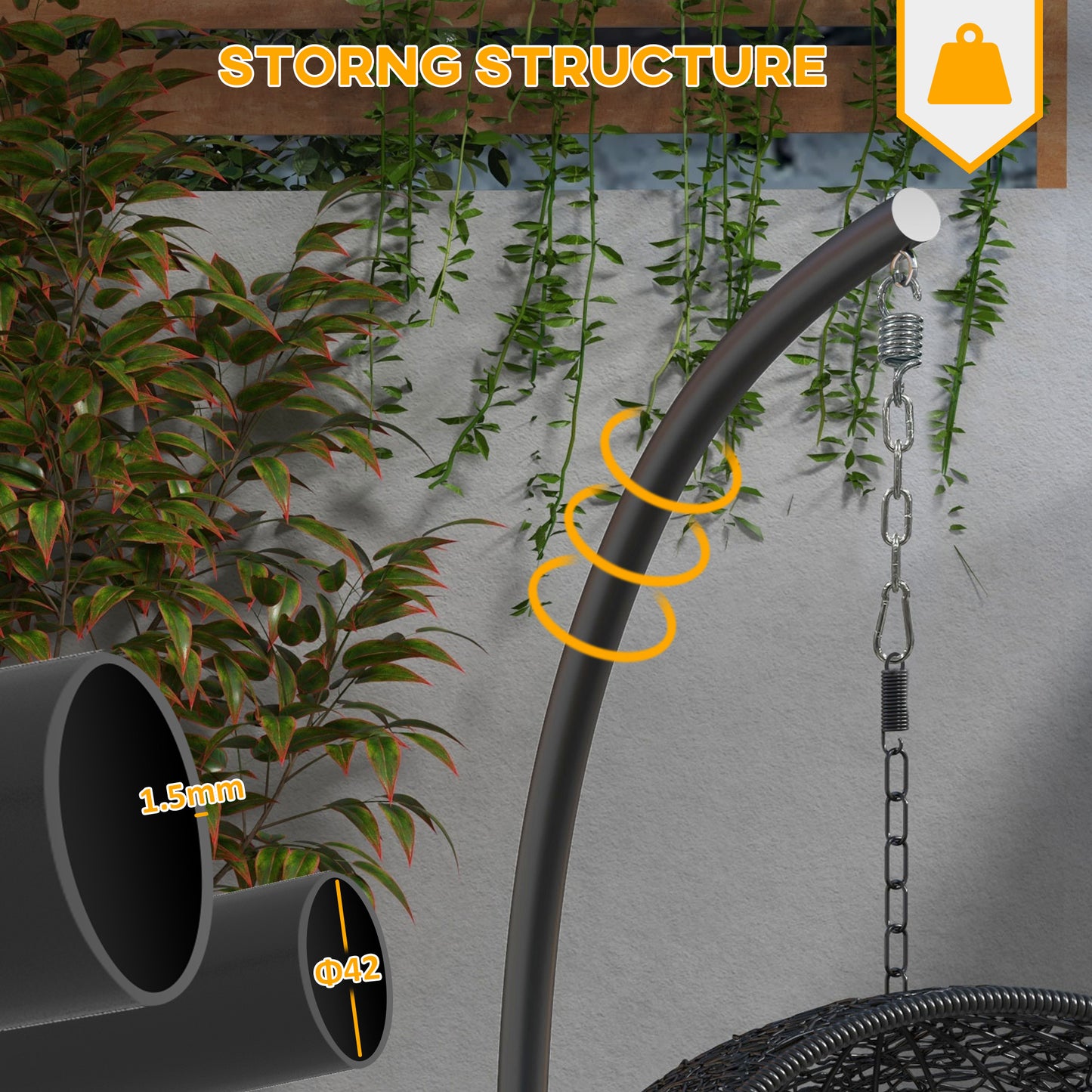 Hanging Hammock Chair Stand with Round Base