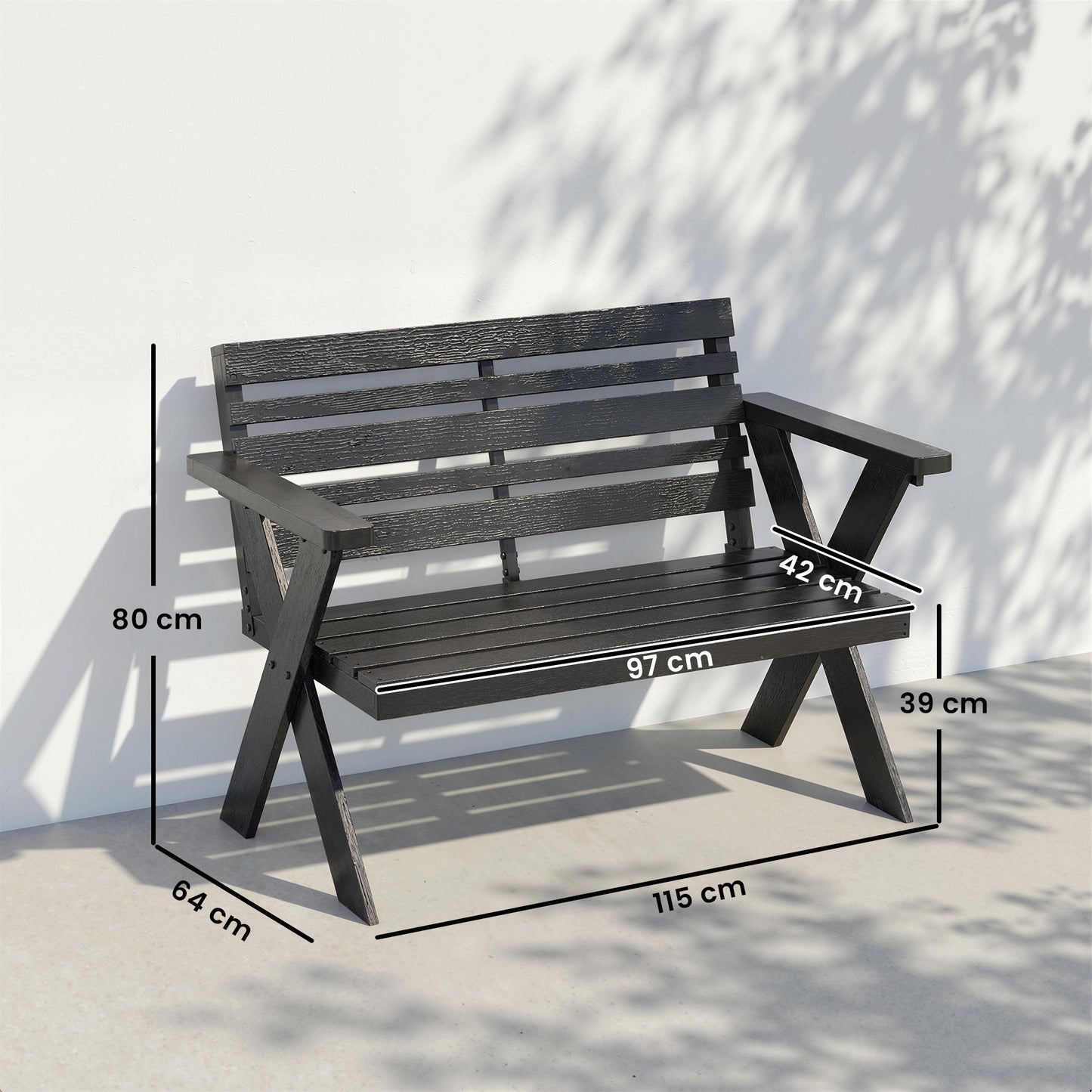 2 Seater Wooden Garden Bench (1)