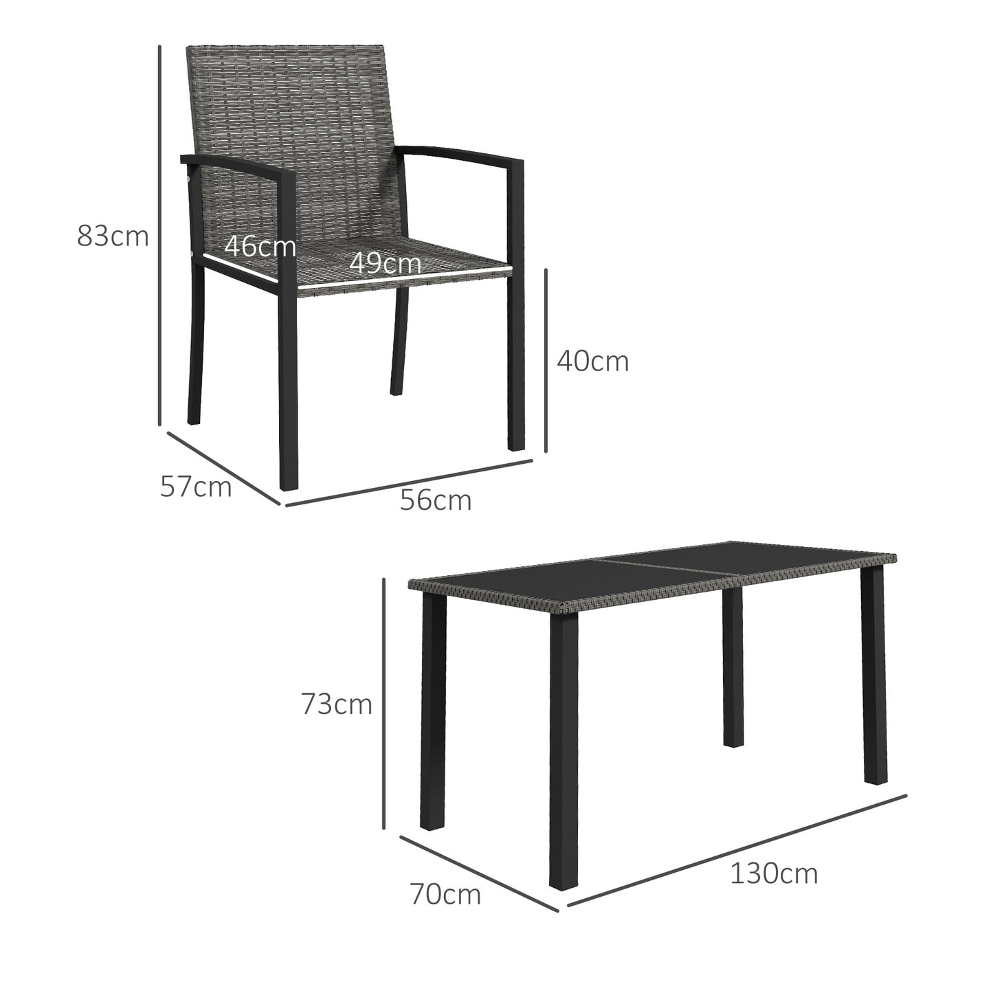 Outdoor Dining Set 5 Pieces Patio Conservatory