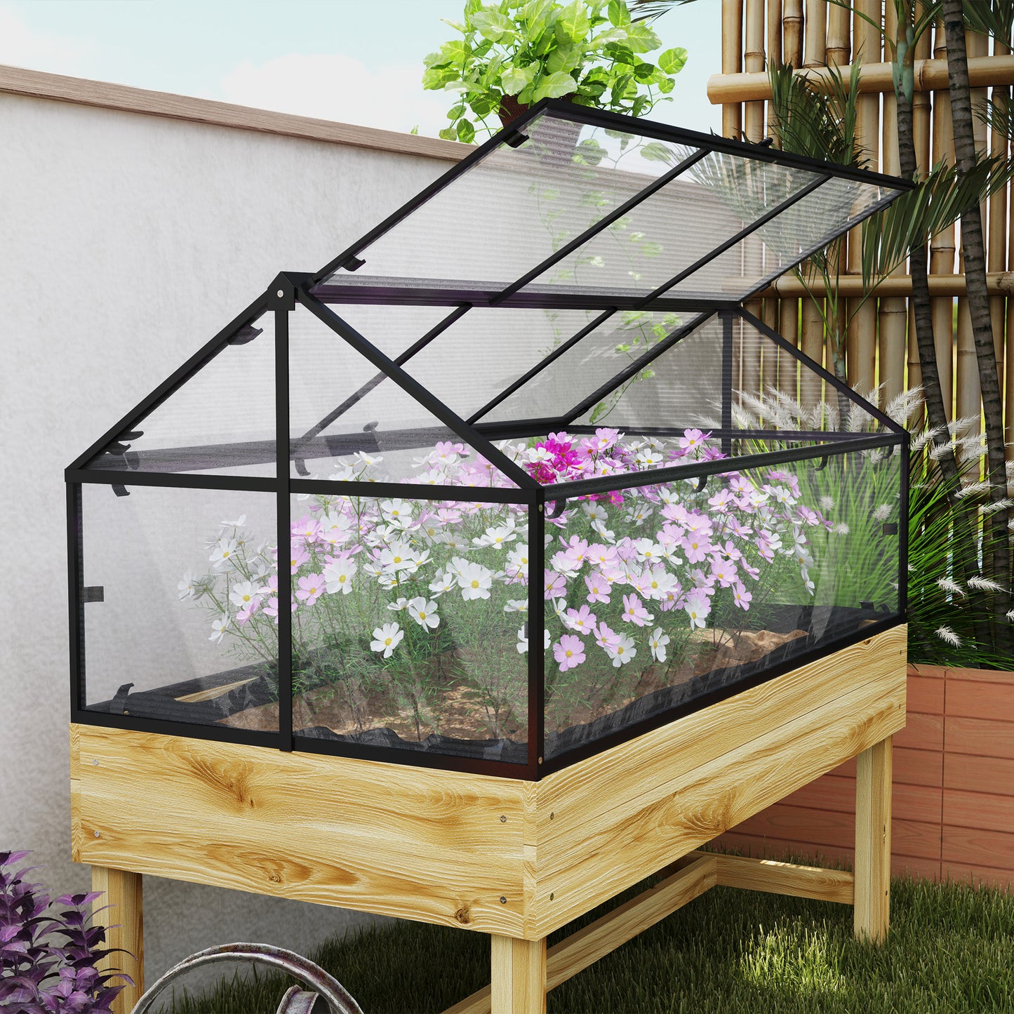 60 x 120cm Raised Garden Bed with Wooden Base