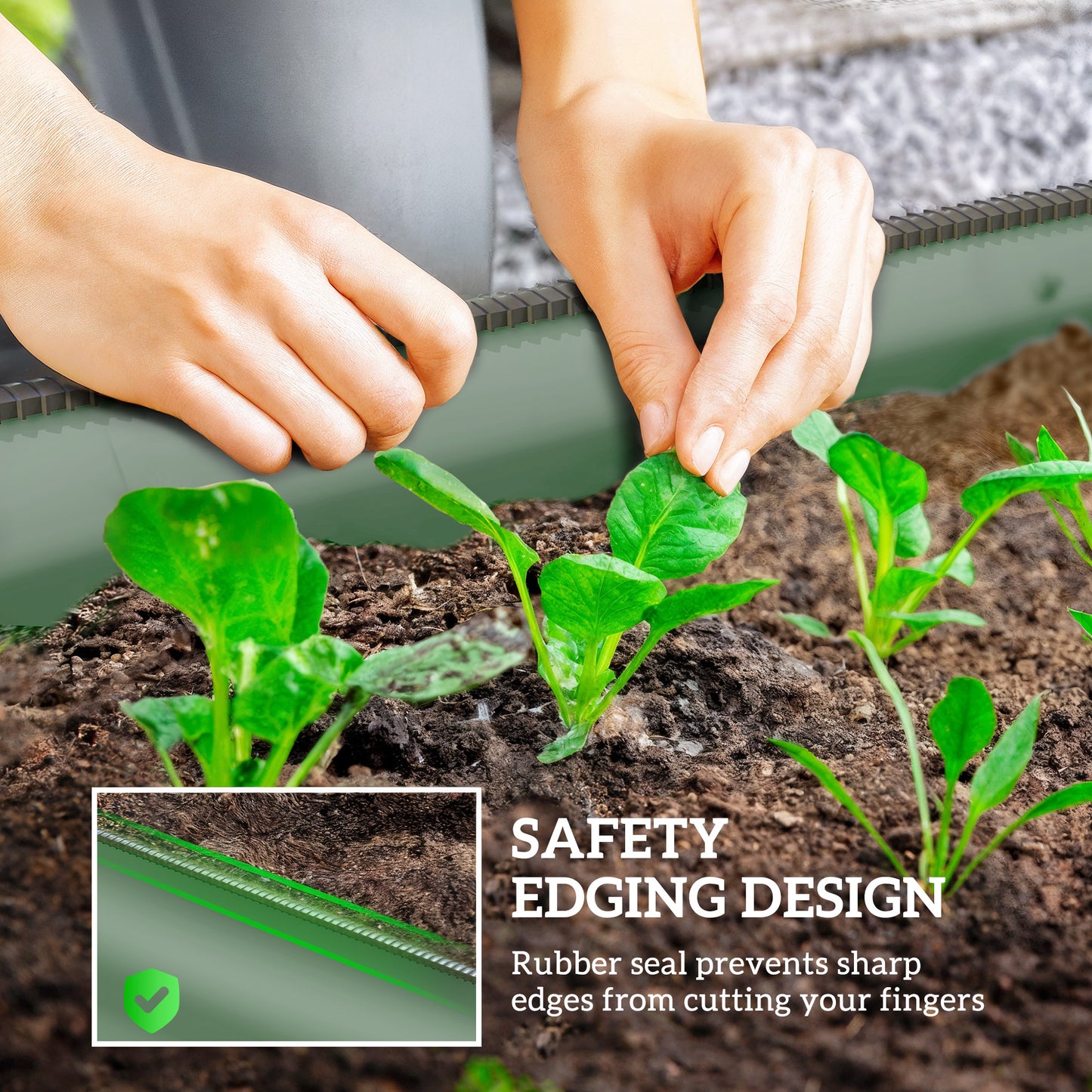 Galvanised Raised Garden Bed, Metal Planter Box with Safety Edging (4)