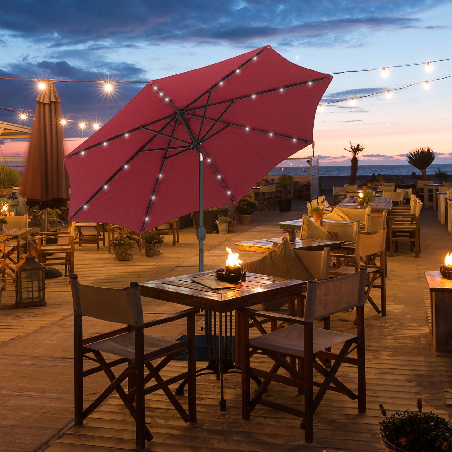 2.7m Patio Garden Umbrella Outdoor Parasol with Tilt Crank