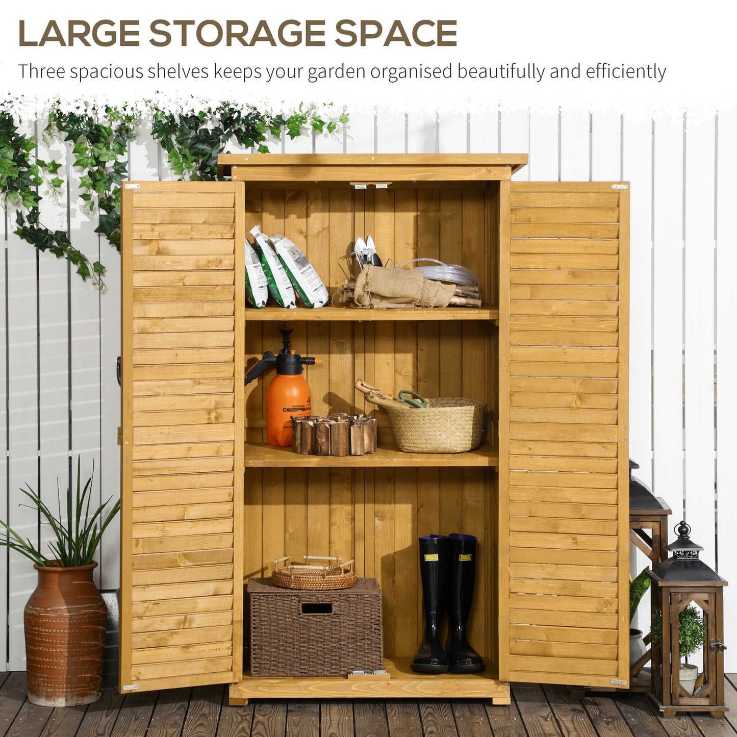 Wooden Garden Storage Shed, Compact Utility Sentry Unit