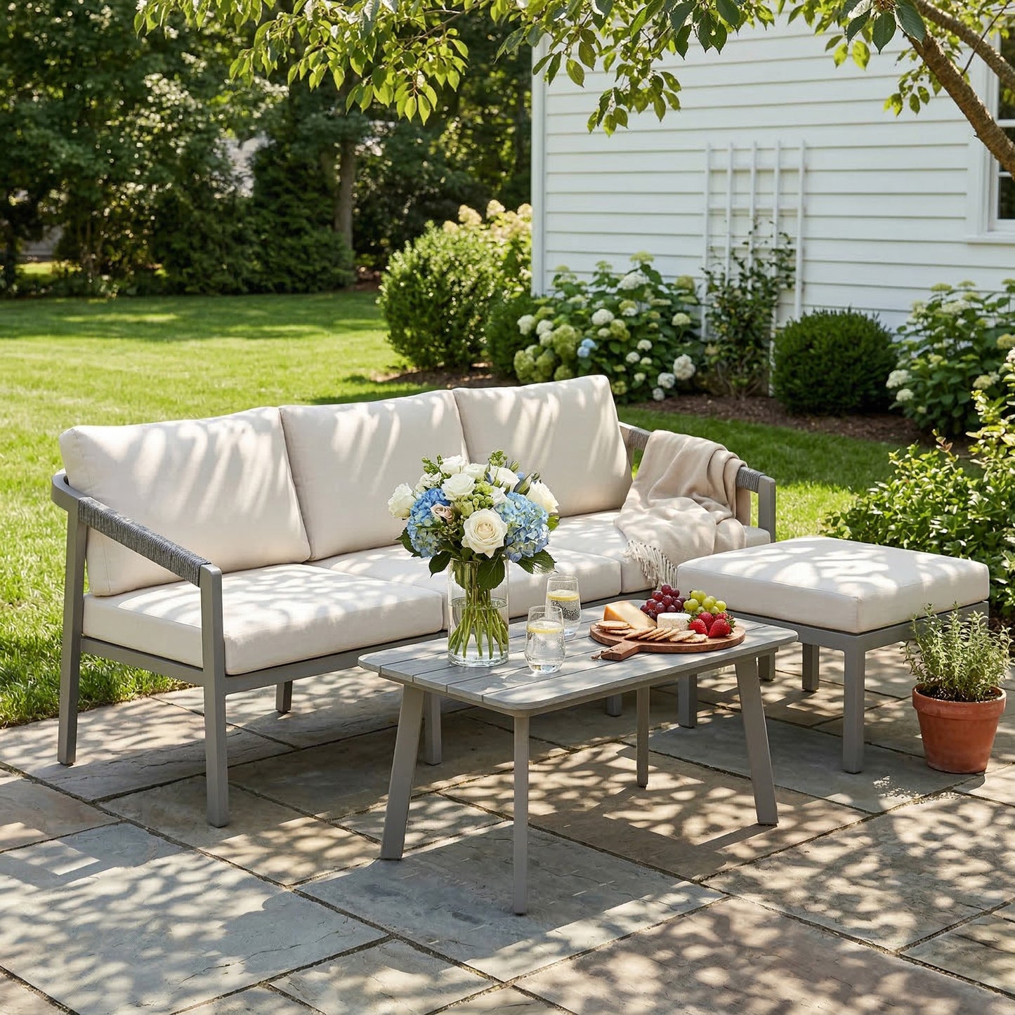 3 Piece Garden Dining Set, Outdoor Patio Furniture