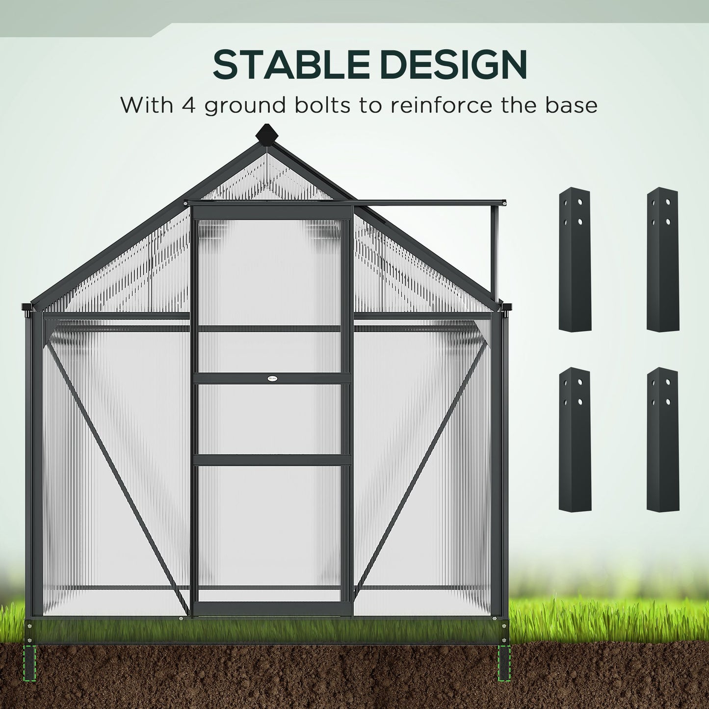 6 x 4ft Polycarbonate Greenhouse (1)