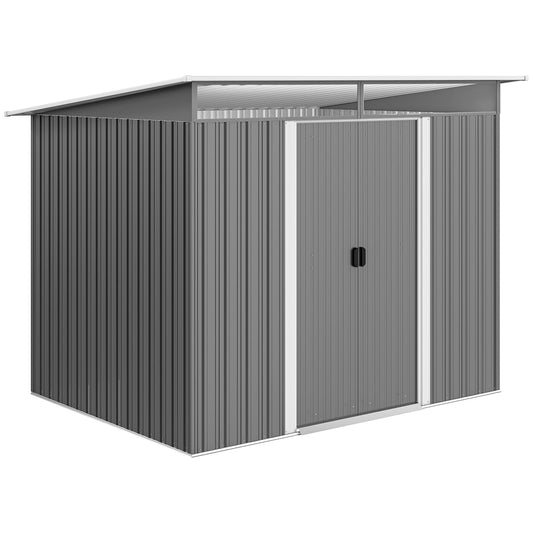 6x8 Metal Garden Shed, Sloped Roof Shed