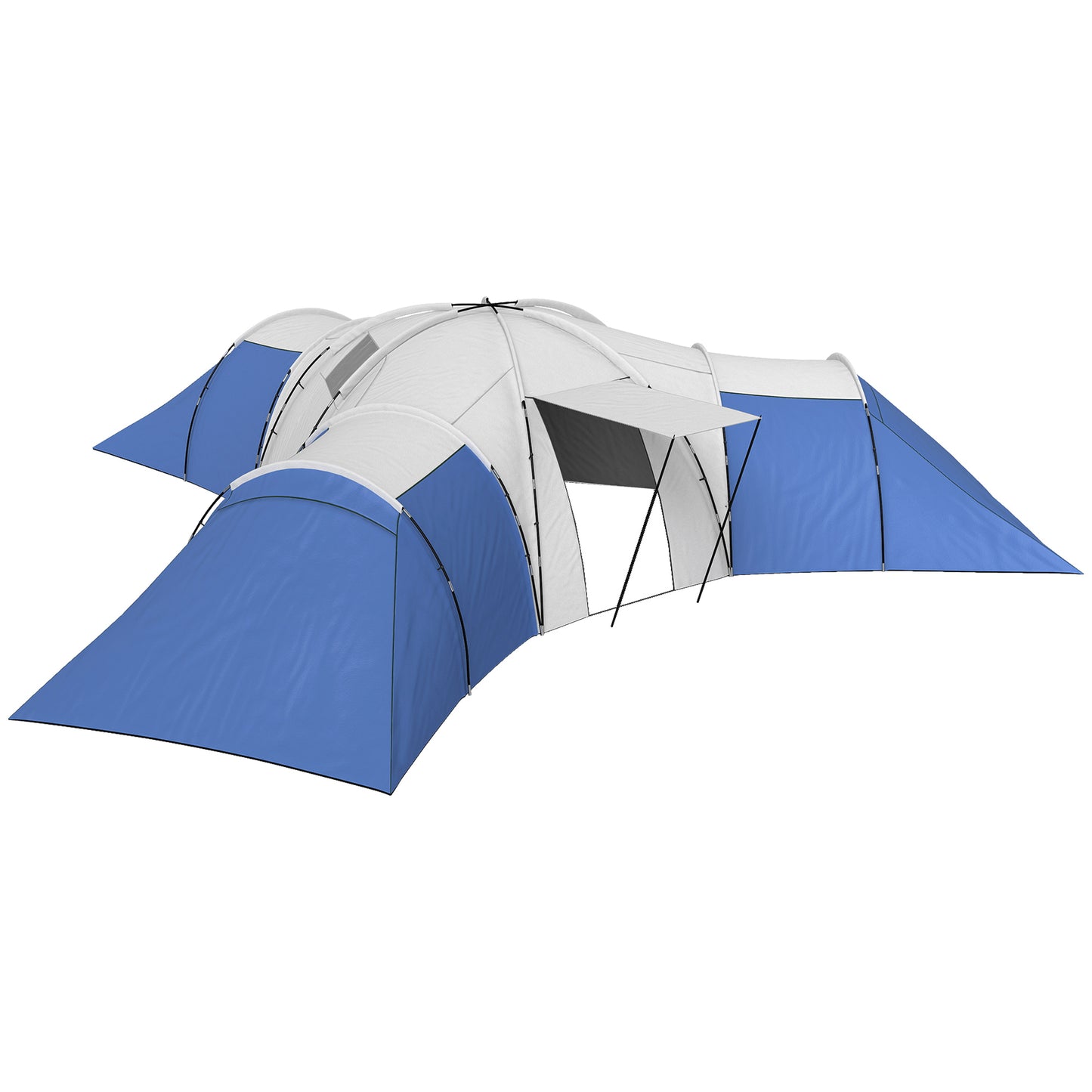 6-9 Man Tent with Bedrooms and Living Room, Accessories Included