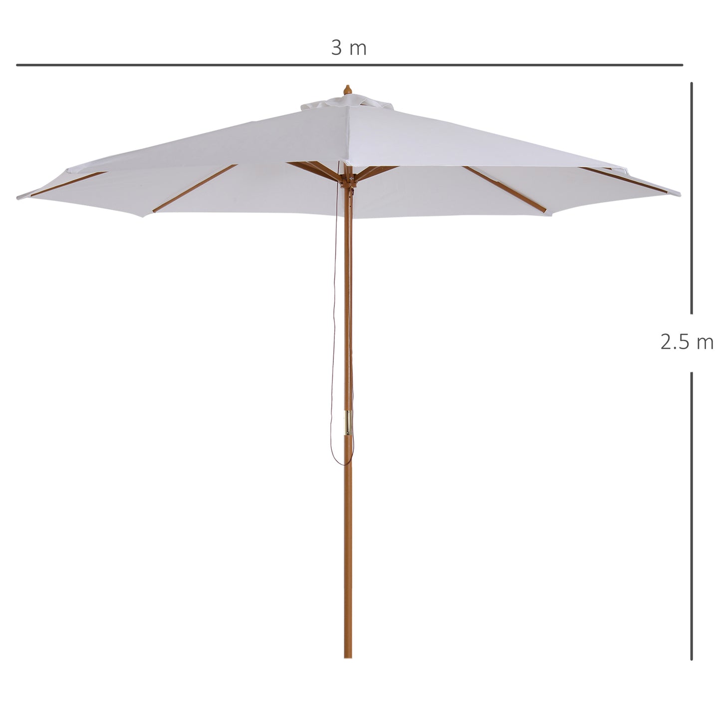 3(m) Garden Parasol, Pulley Operated Patio Umbrella
