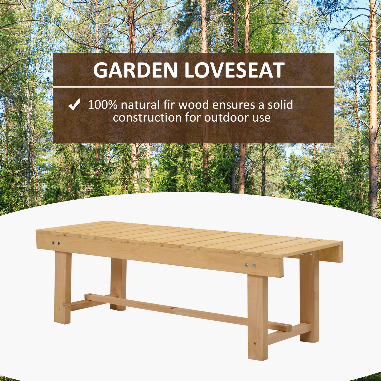 Wooden Garden Benches, 2 Seater Outdoor Benches