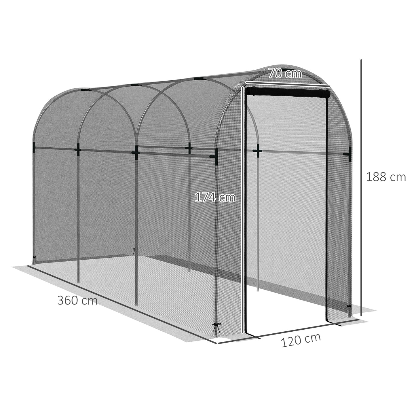360 x 120cm Galvanised Steel Fruit Cage